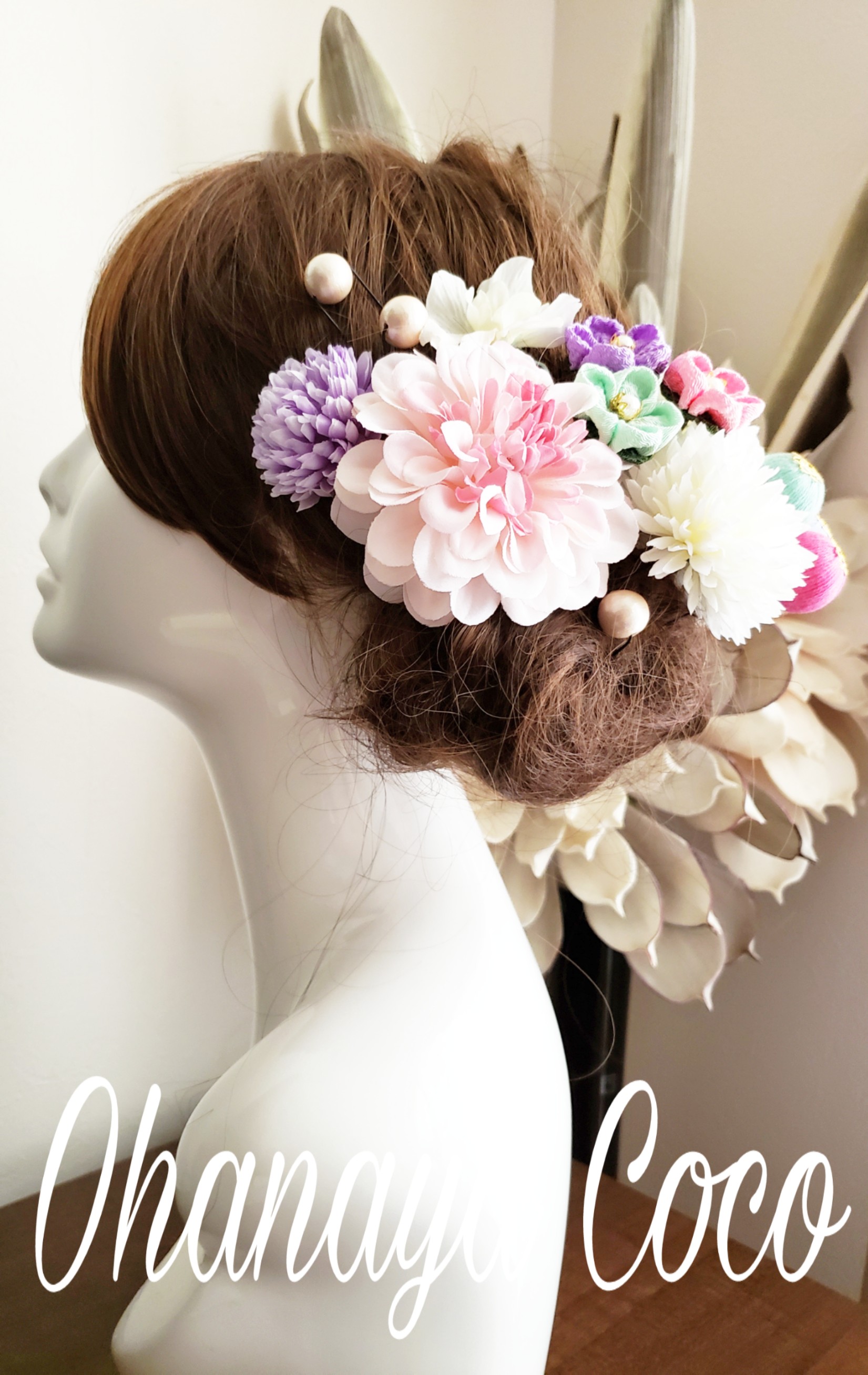 甘花 パステルカラーの髪飾り点set No7 Iichi ハンドメイド クラフト作品 手仕事品の通販