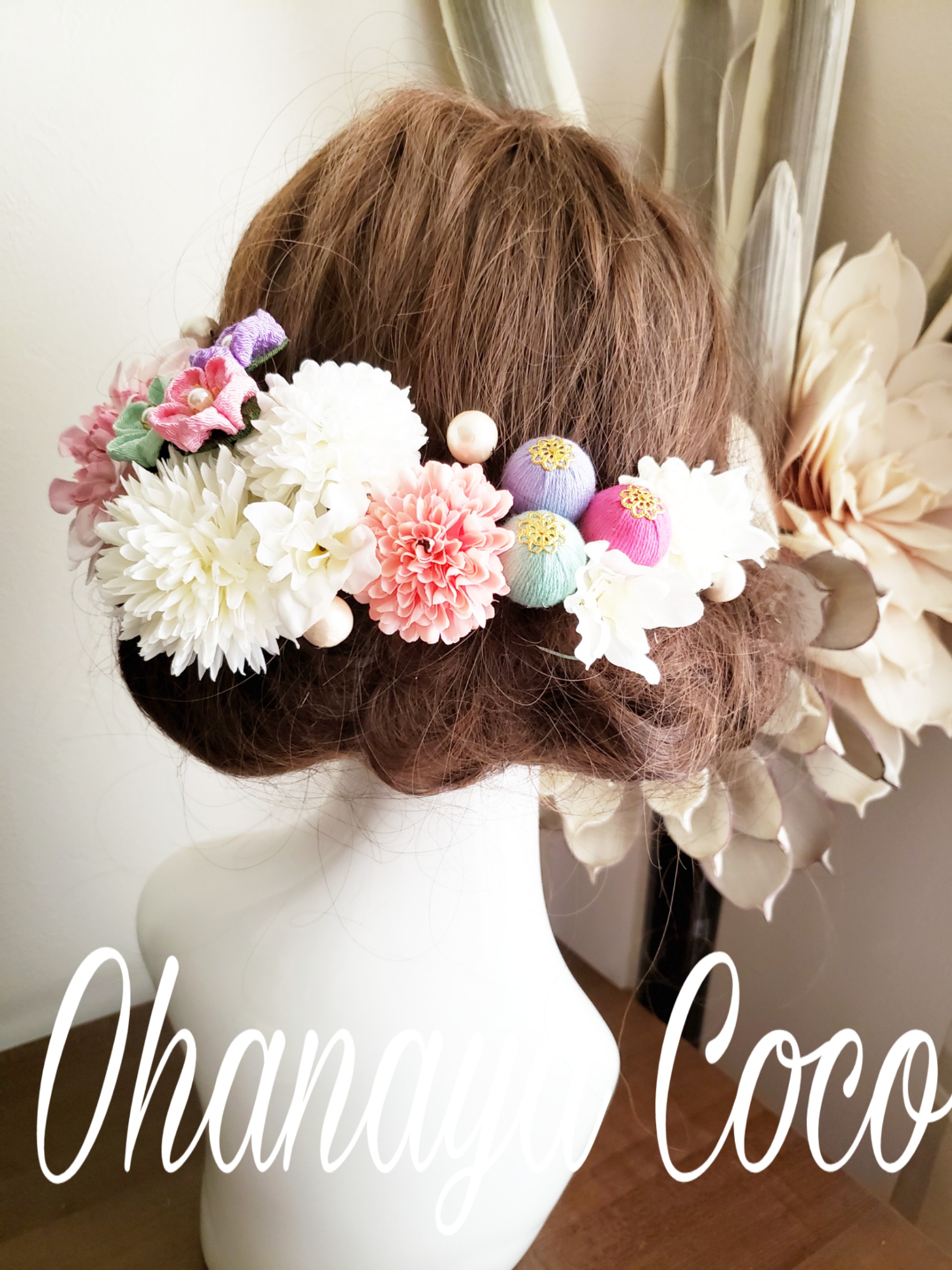甘花 パステルカラーの髪飾り点set No7 Iichi ハンドメイド クラフト作品 手仕事品の通販