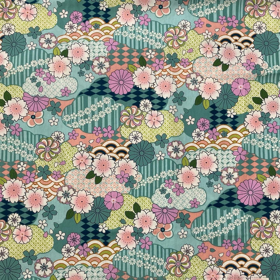 和柄 はんなりと可愛いティアードスカート 85cm丈 春爛漫 薄荷 Iichi ハンドメイド クラフト作品 手仕事品の通販