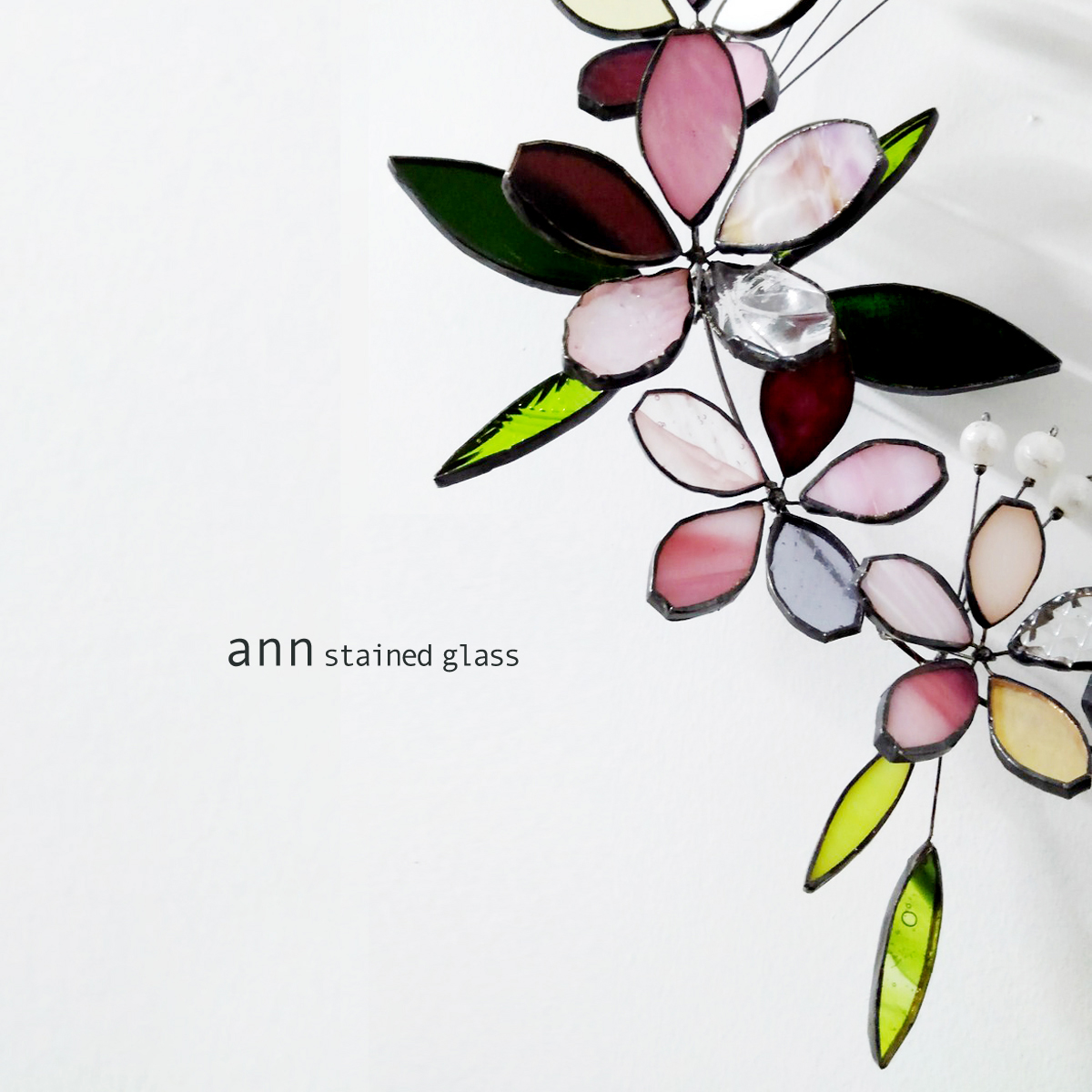 ステンドグラス 桜リースs Iichi ハンドメイド クラフト作品 手仕事品の通販