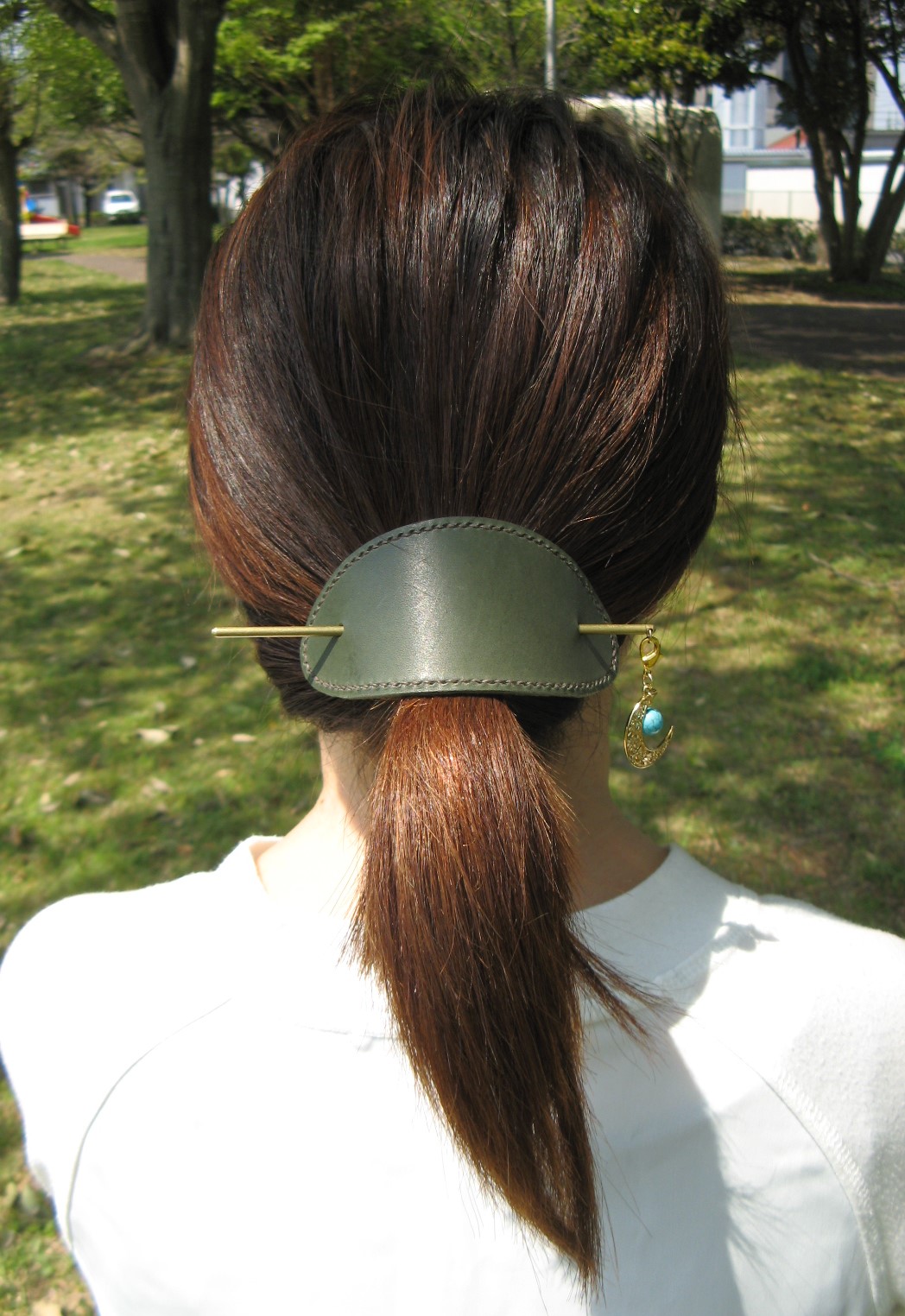 刻印無料 3way 栃木レザーかんざし マジェステ Iichi ハンドメイド クラフト作品 手仕事品の通販