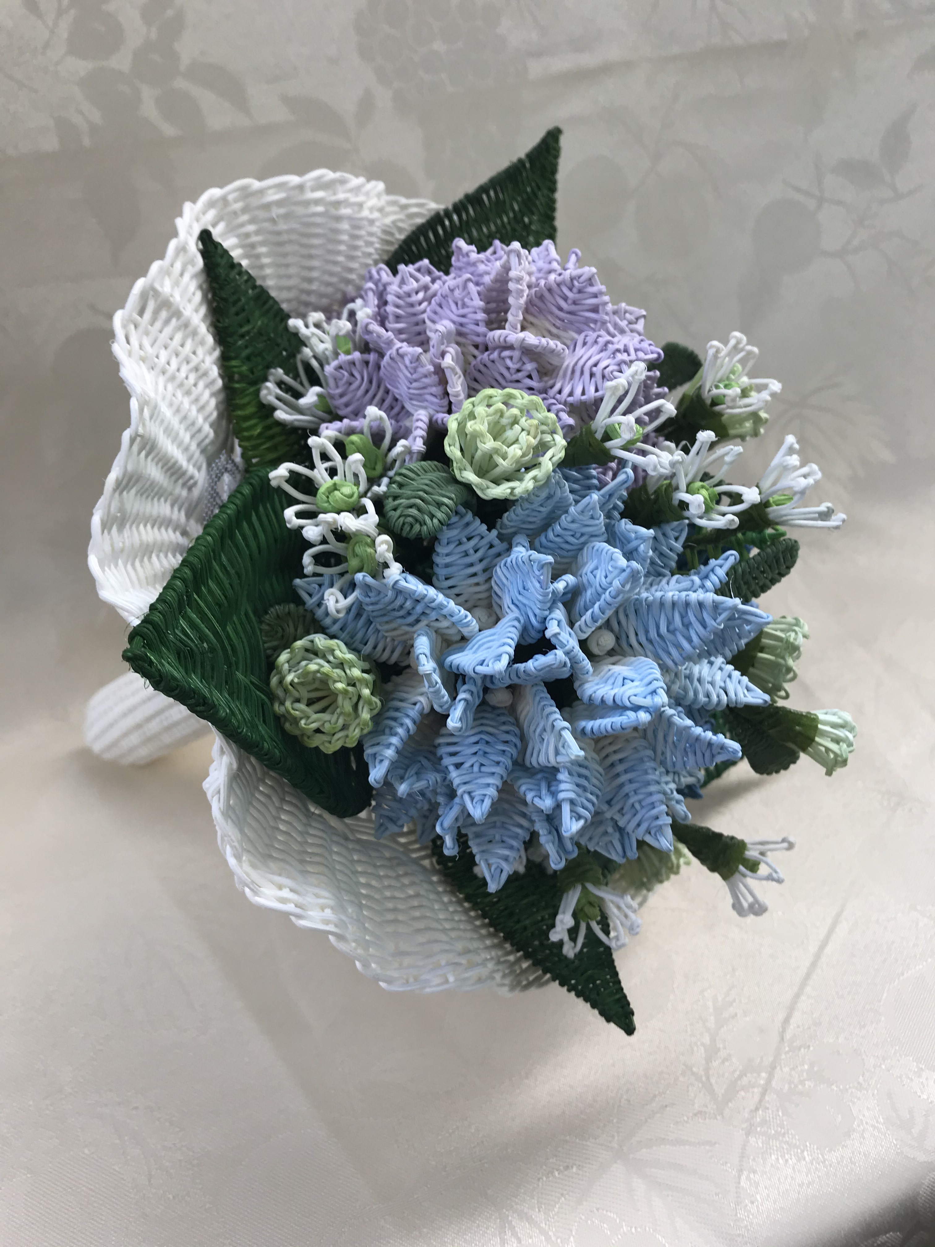 籐で編んだ花束 アジサイの花束 Iichi ハンドメイド クラフト作品 手仕事品の通販