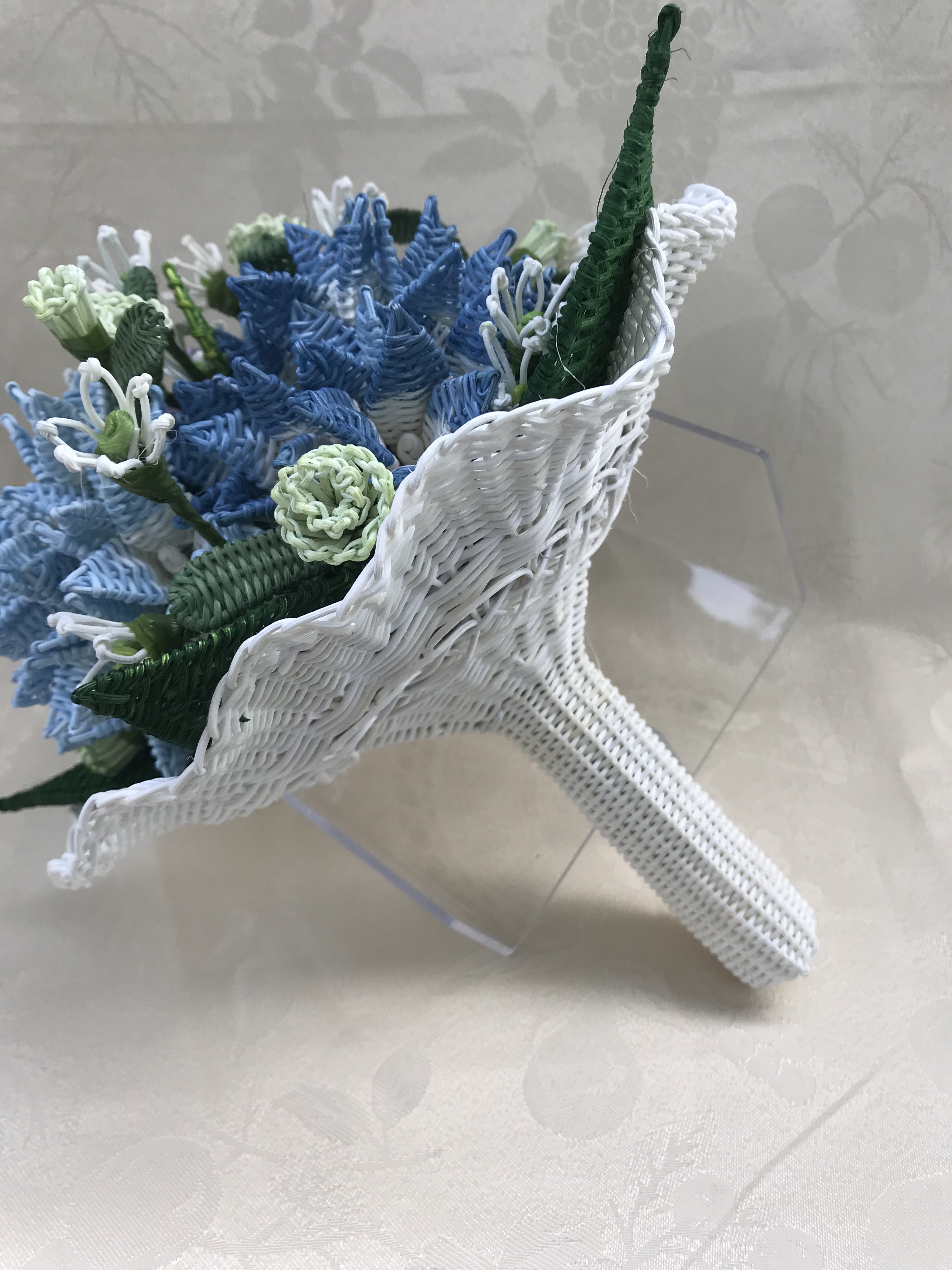 籐で編んだ花束 アジサイの花束 Iichi ハンドメイド クラフト作品 手仕事品の通販
