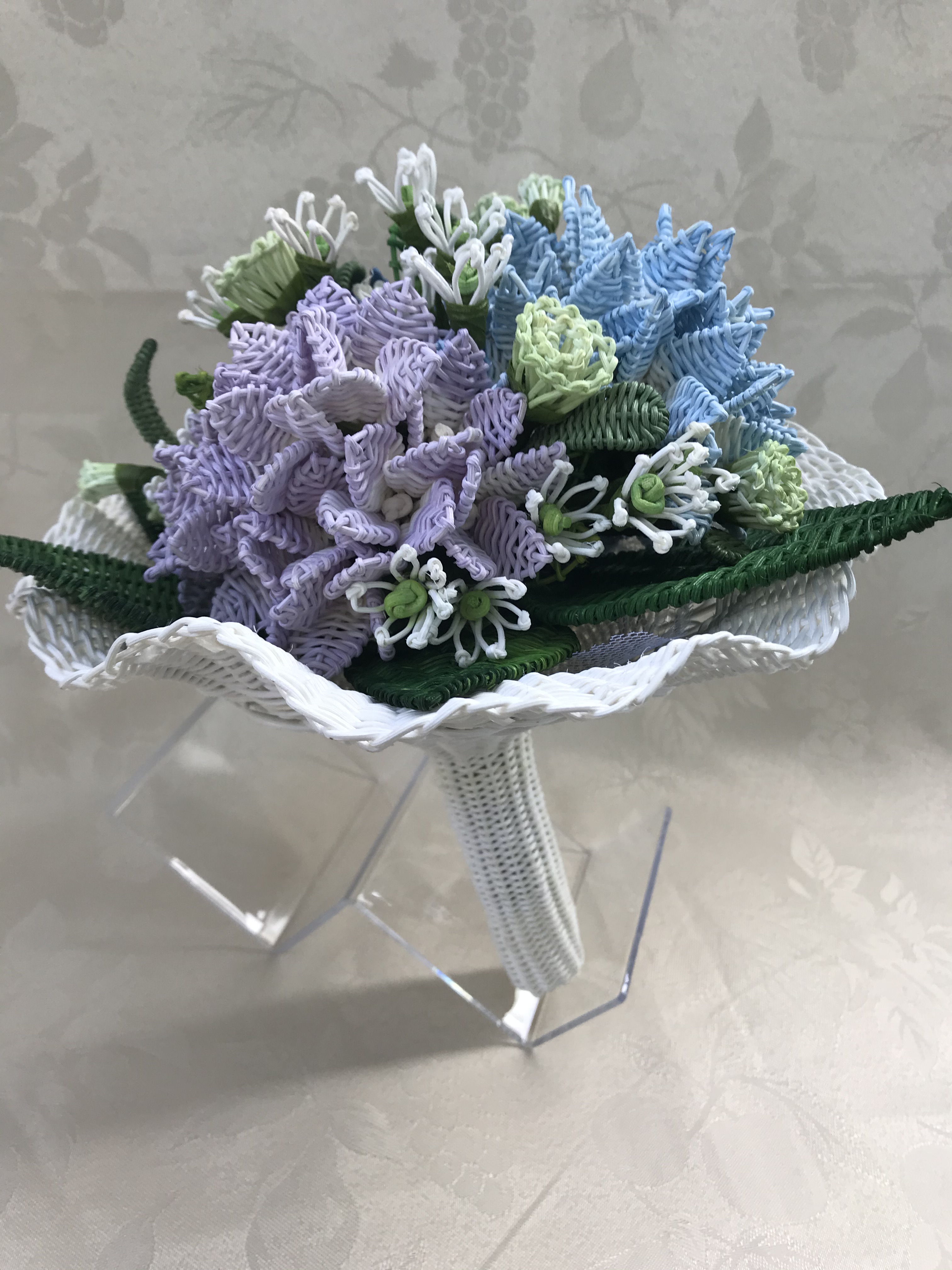 籐で編んだ花束 アジサイの花束 Iichi ハンドメイド クラフト作品 手仕事品の通販