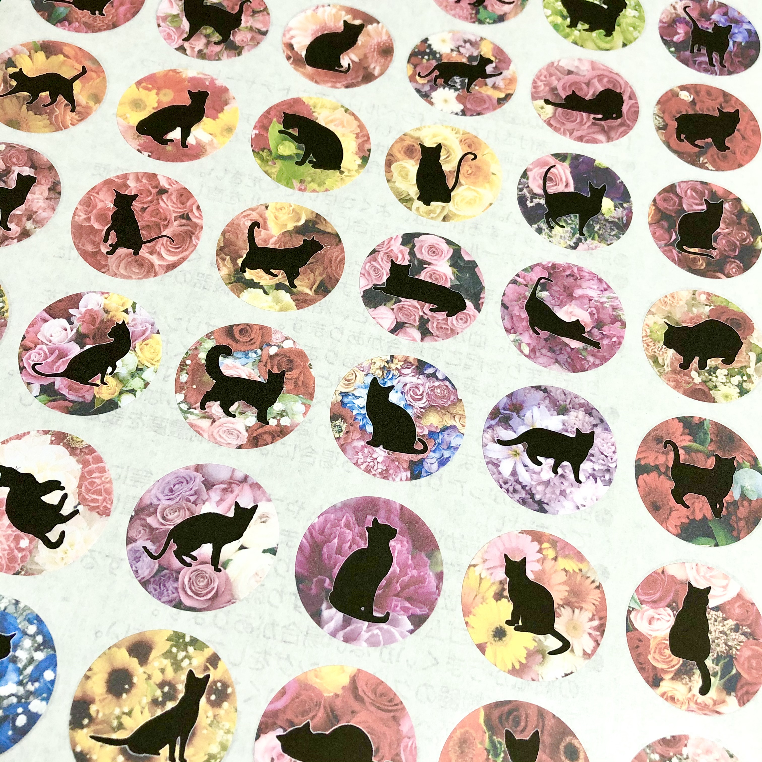 サンキューシール 花束猫 文字無し Iichi ハンドメイド クラフト作品 手仕事品の通販