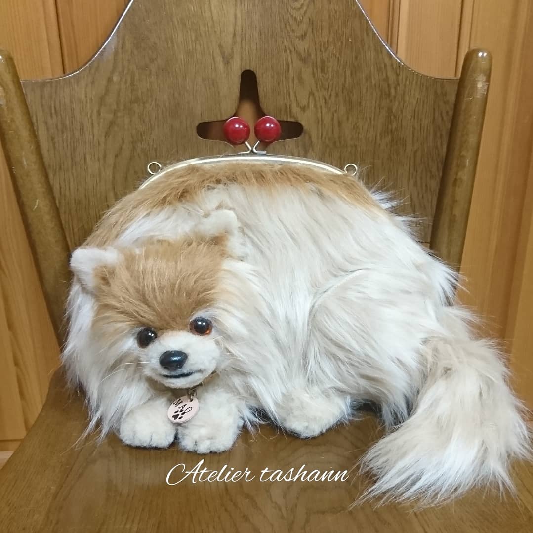 がま口になった犬 うちの子そっくり ポメラニアンリュックタイプ Iichi ハンドメイド クラフト作品 手仕事品の通販