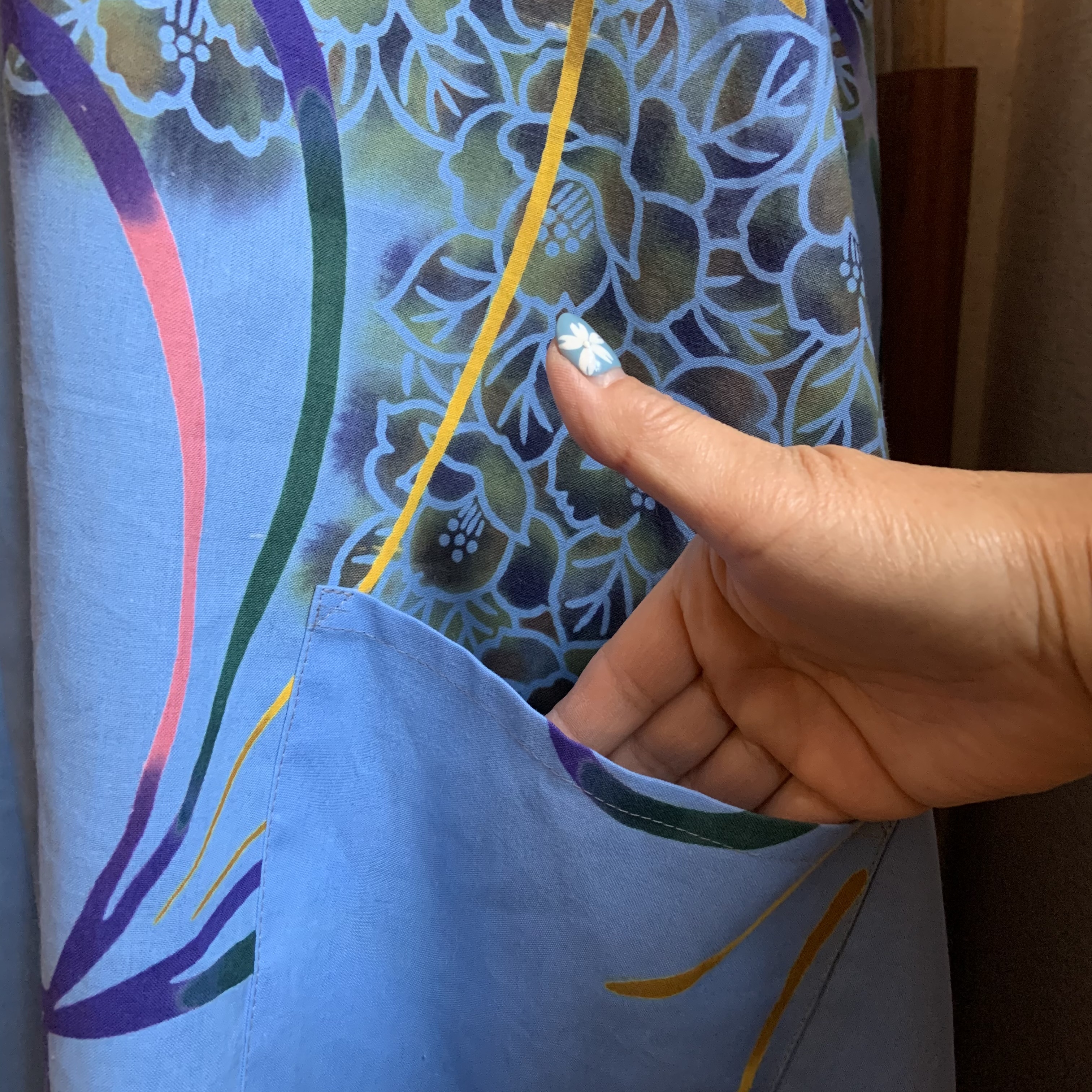 浴衣反物から作ったロールカラーaラインワンピース 紫陽花 Iichi ハンドメイド クラフト作品 手仕事品の通販