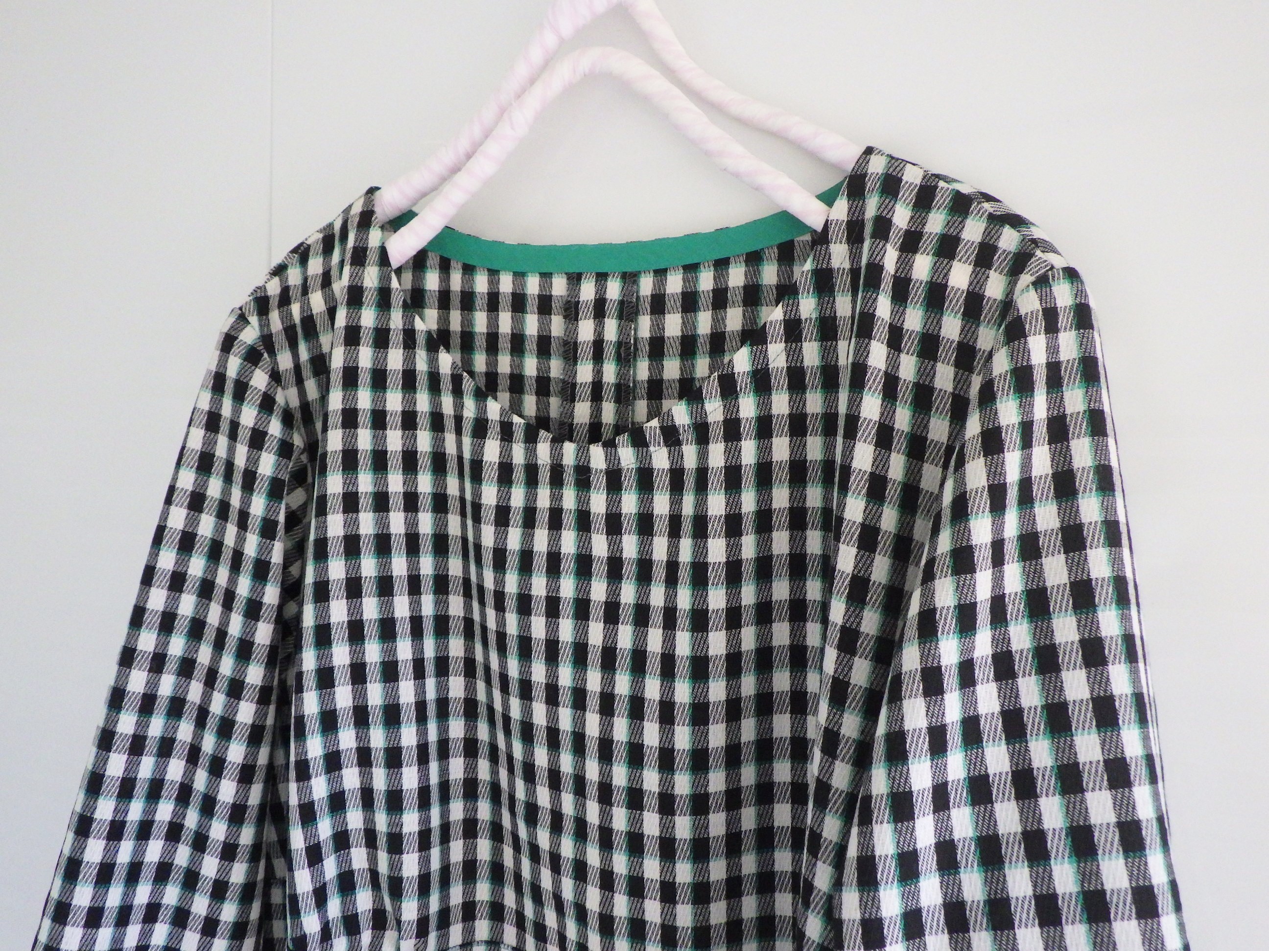 ギンガムチェックのワンピース グリーン Iichi ハンドメイド クラフト作品 手仕事品の通販