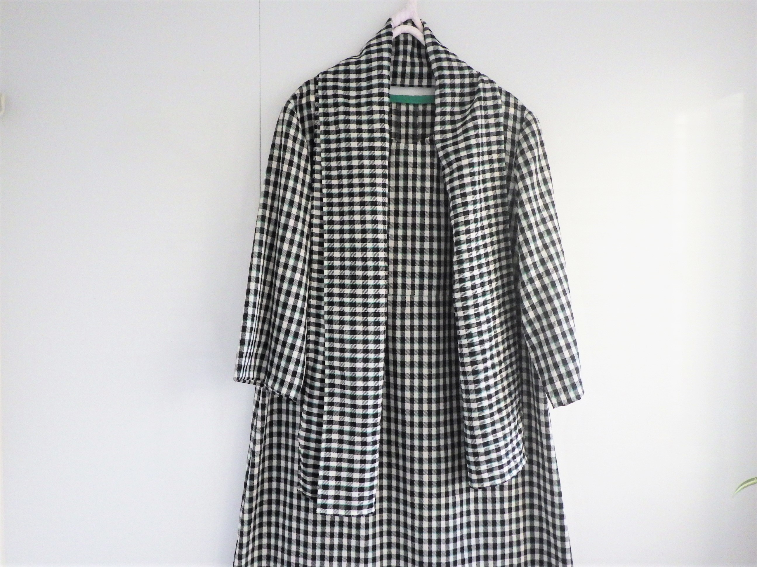 ギンガムチェックのワンピース グリーン ストール付き Iichi ハンドメイド クラフト作品 手仕事品の通販