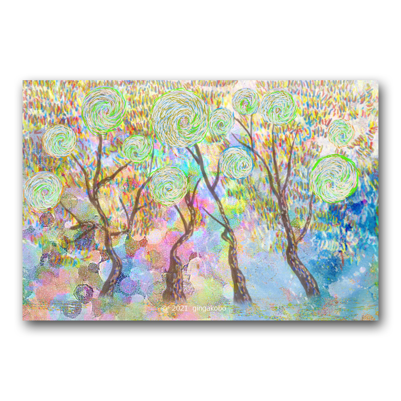 木の詩 ミライ 樹 ほっこり癒しのイラストポストカード2枚組 No 1333 Iichi ハンドメイド クラフト作品 手仕事品の通販