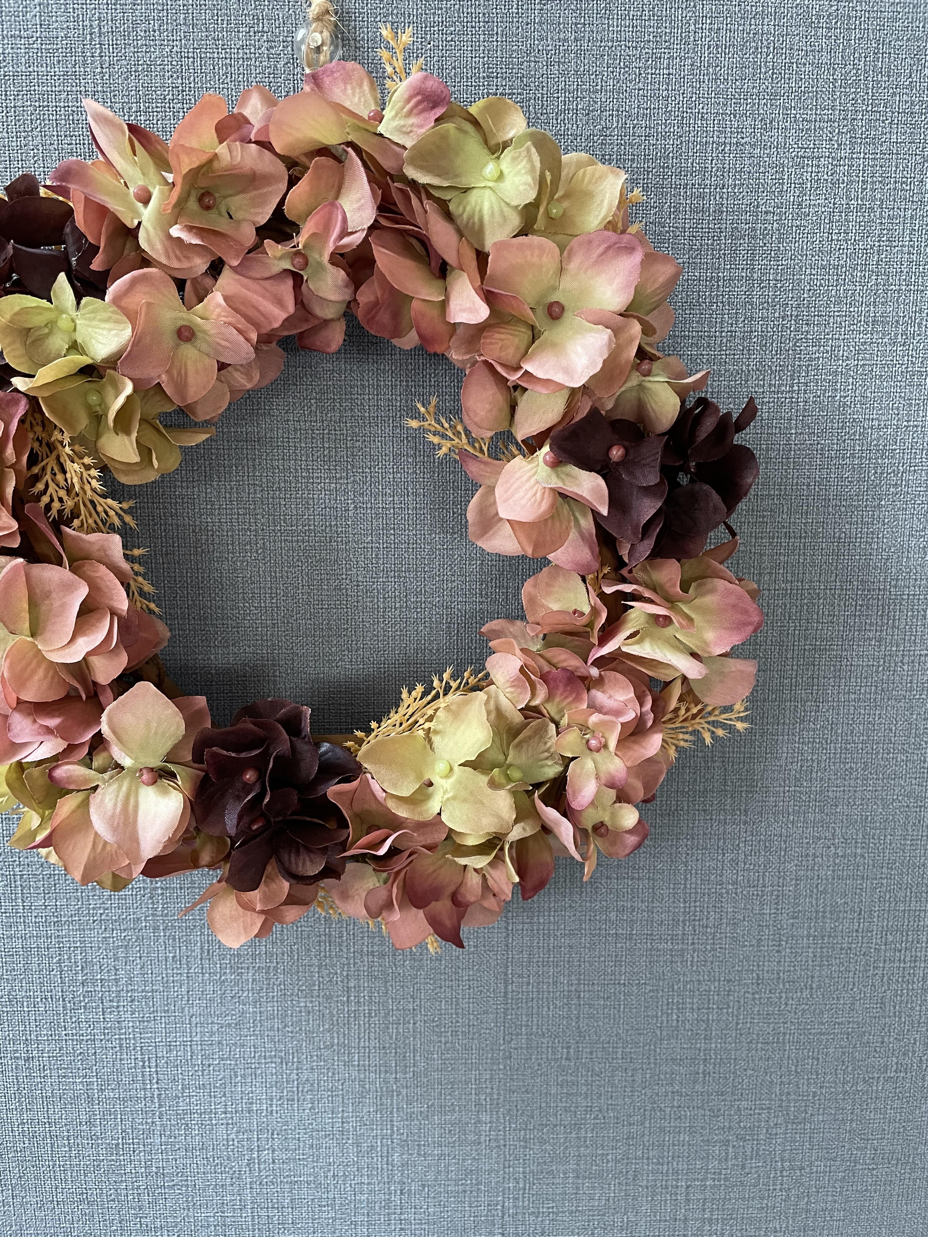 あじさいのリース モーヴピンク Iichi ハンドメイド クラフト作品 手仕事品の通販