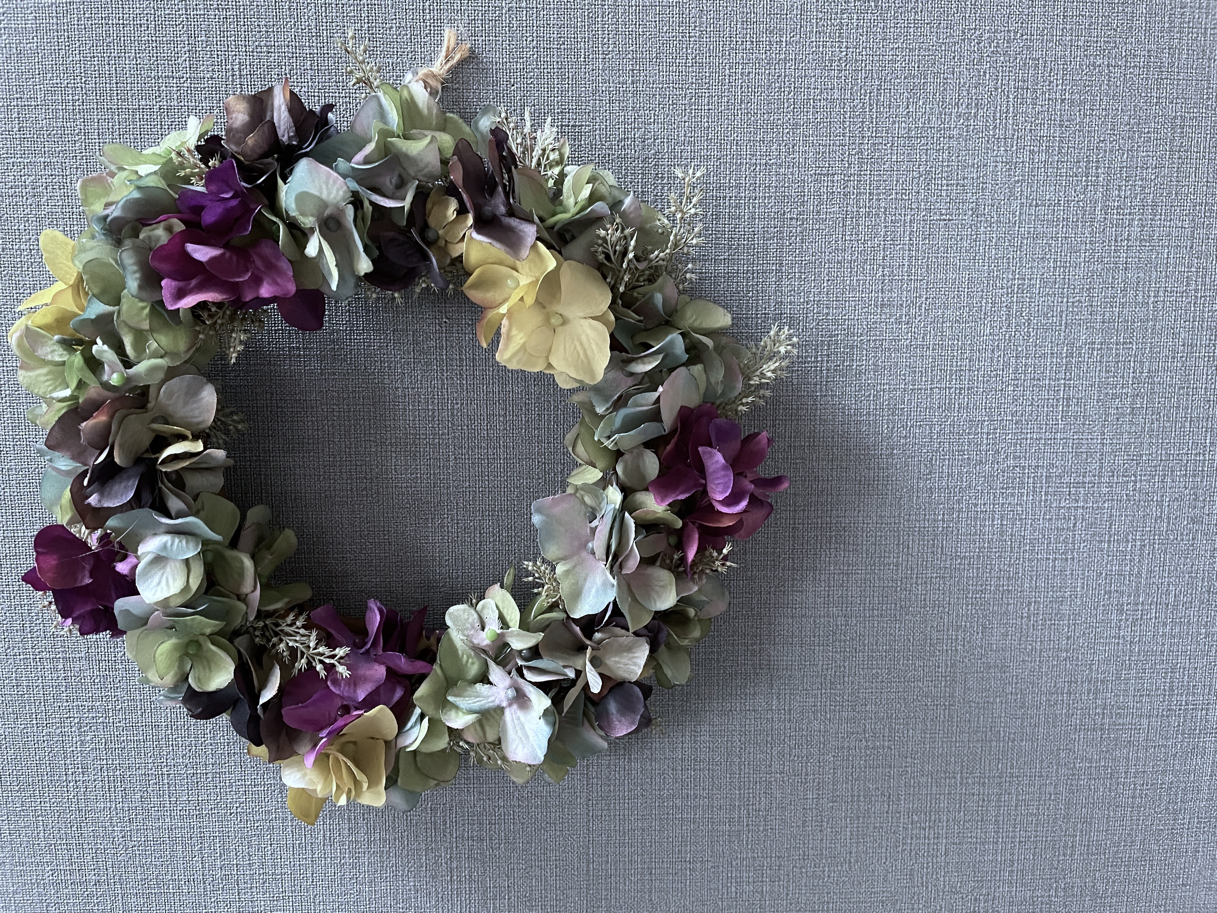 あじさいのリース ブルーグリーン Iichi ハンドメイド クラフト作品 手仕事品の通販