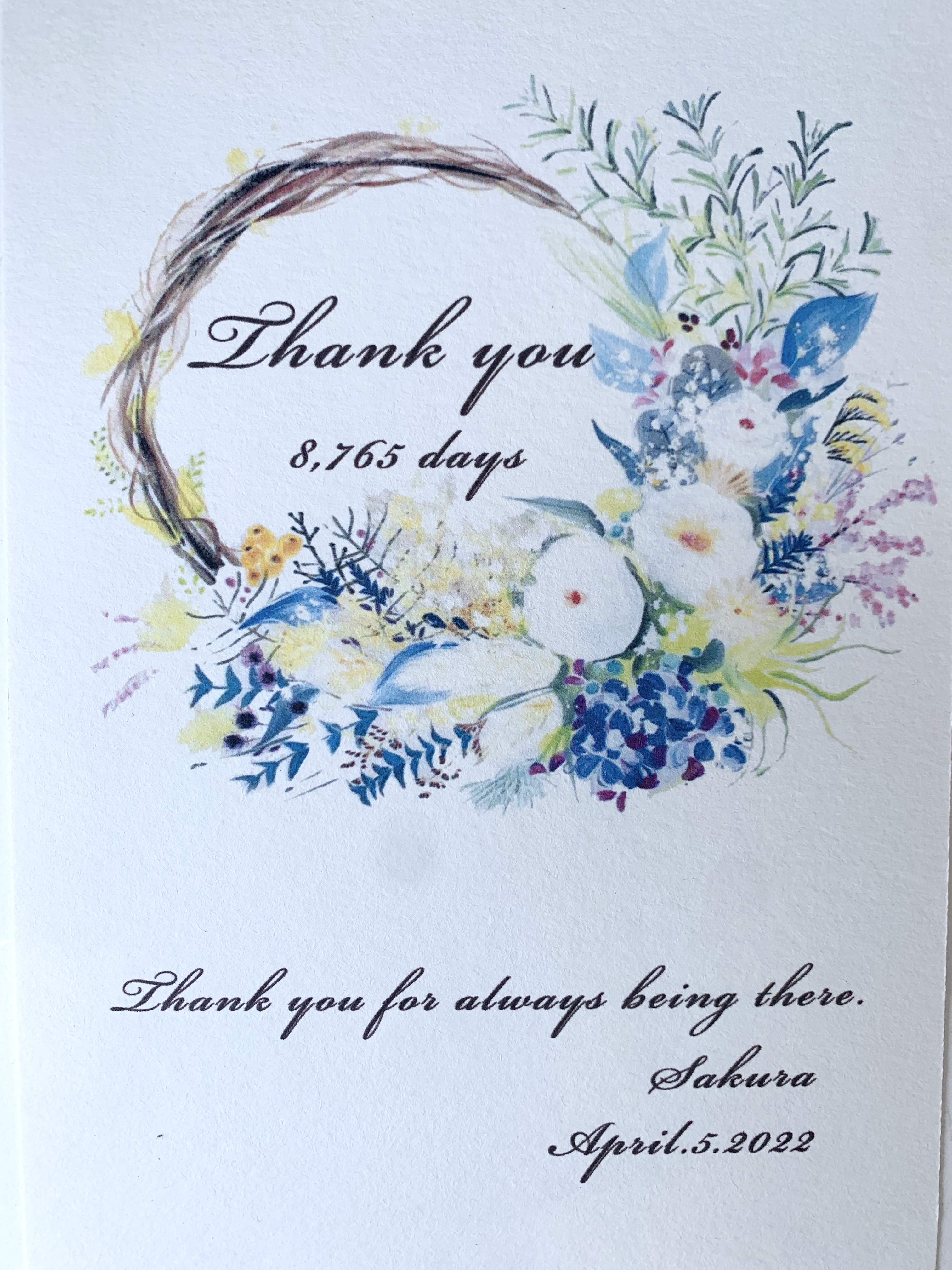 子育て感謝状 結婚式両親贈呈品 リース 花イラストメッセージポスター Iichi ハンドメイド クラフト作品 手仕事品の通販