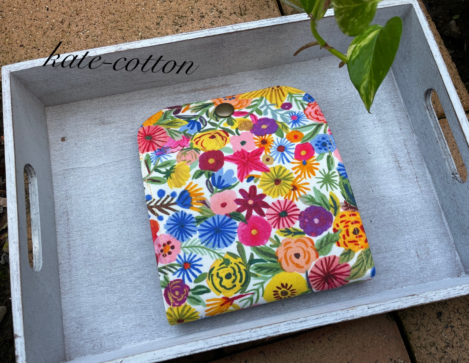 軽い ミニ財布 Usaコットン ボタニカル 花 Iichi ハンドメイド クラフト作品 手仕事品の通販