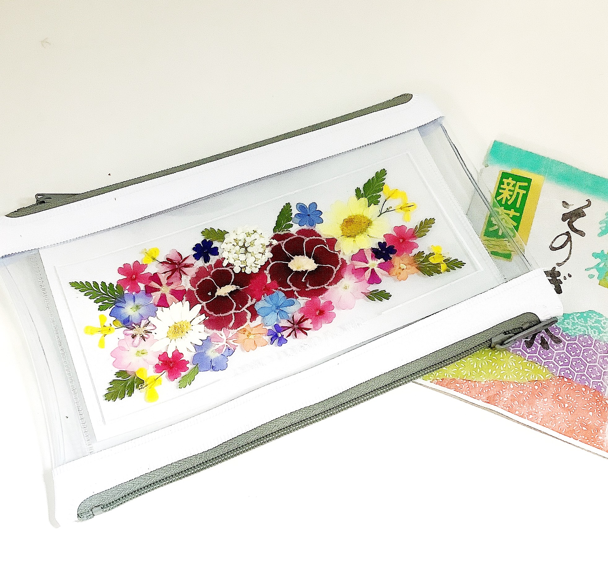 遅れてごめんね 母の日 プレゼント ギフト 押し花ポーチとお茶セット Iichi ハンドメイド クラフト作品 手仕事品の通販