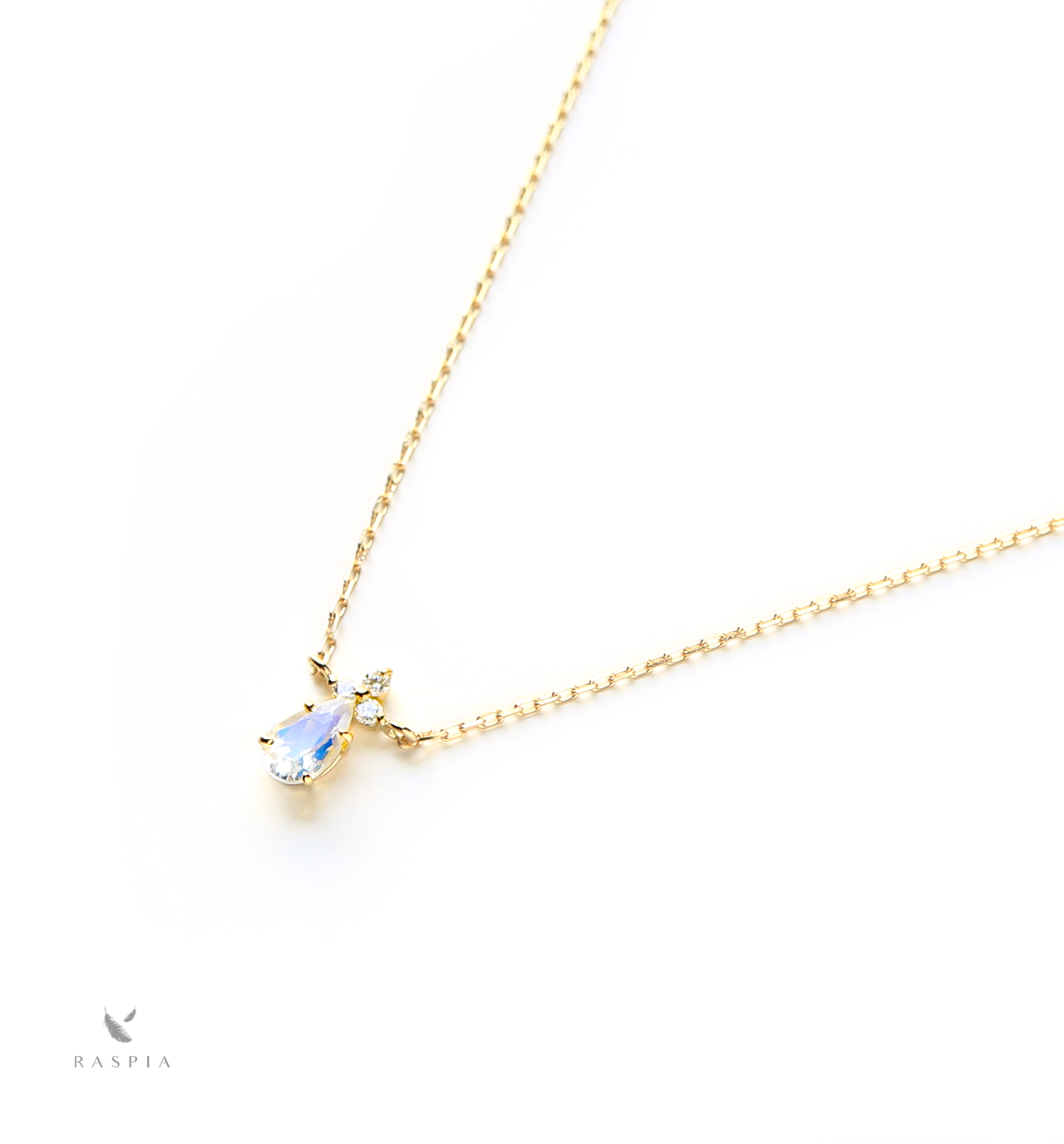 K18 ブルームーンストーン&ダイヤモンドのネックレス ~Ello Lilas