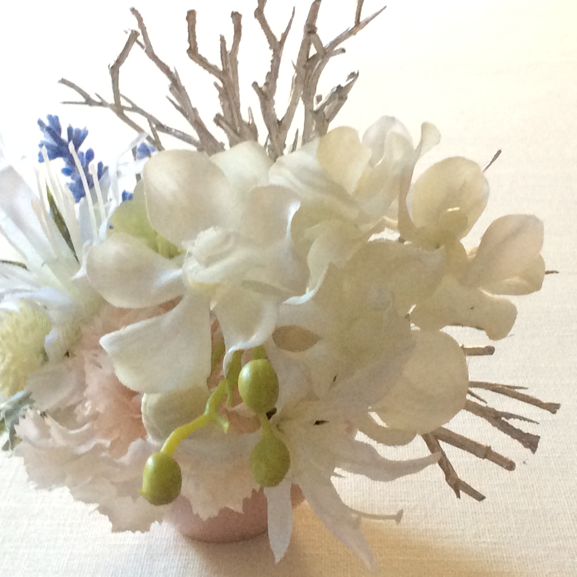 仏花 真珠の涙 心 仏花 造花 お供え お盆 お彼岸 敬老の日 Iichi ハンドメイド クラフト作品 手仕事品の通販