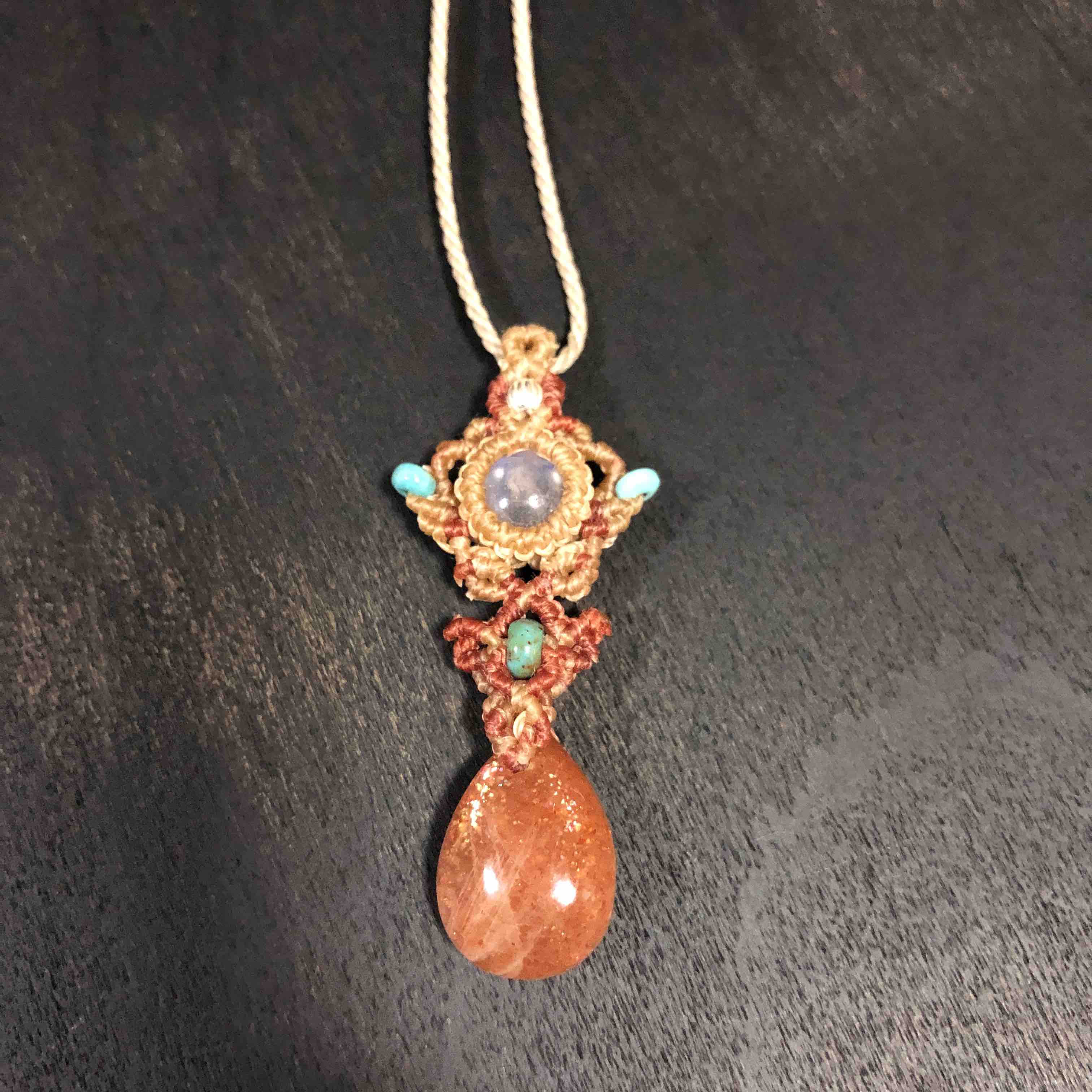 K14gf イリュージョンサンストーンネックレス Oqtech Ma