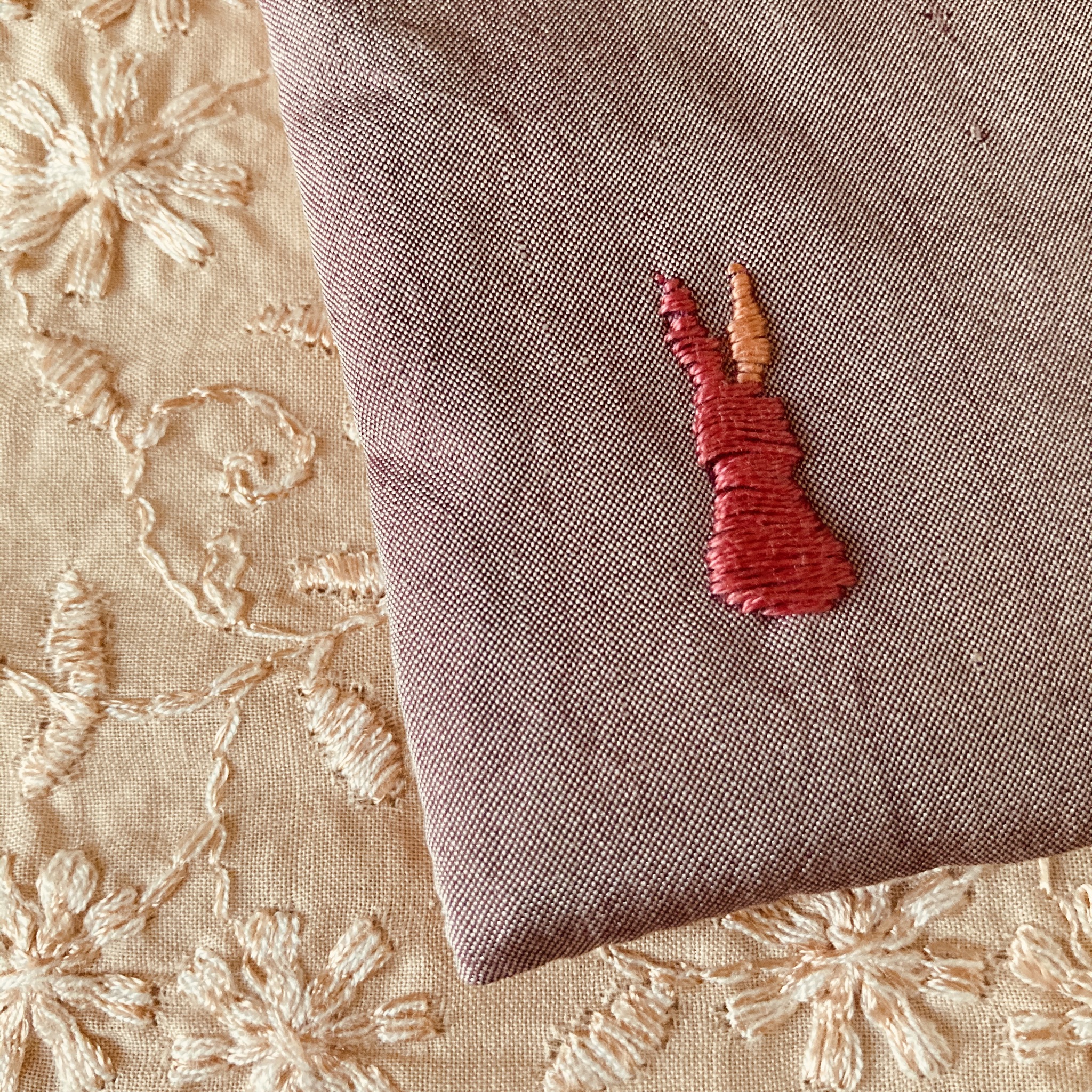 銘仙×コットン総刺繍の小さな襟巻き2112C ストール ネックウォーマー 