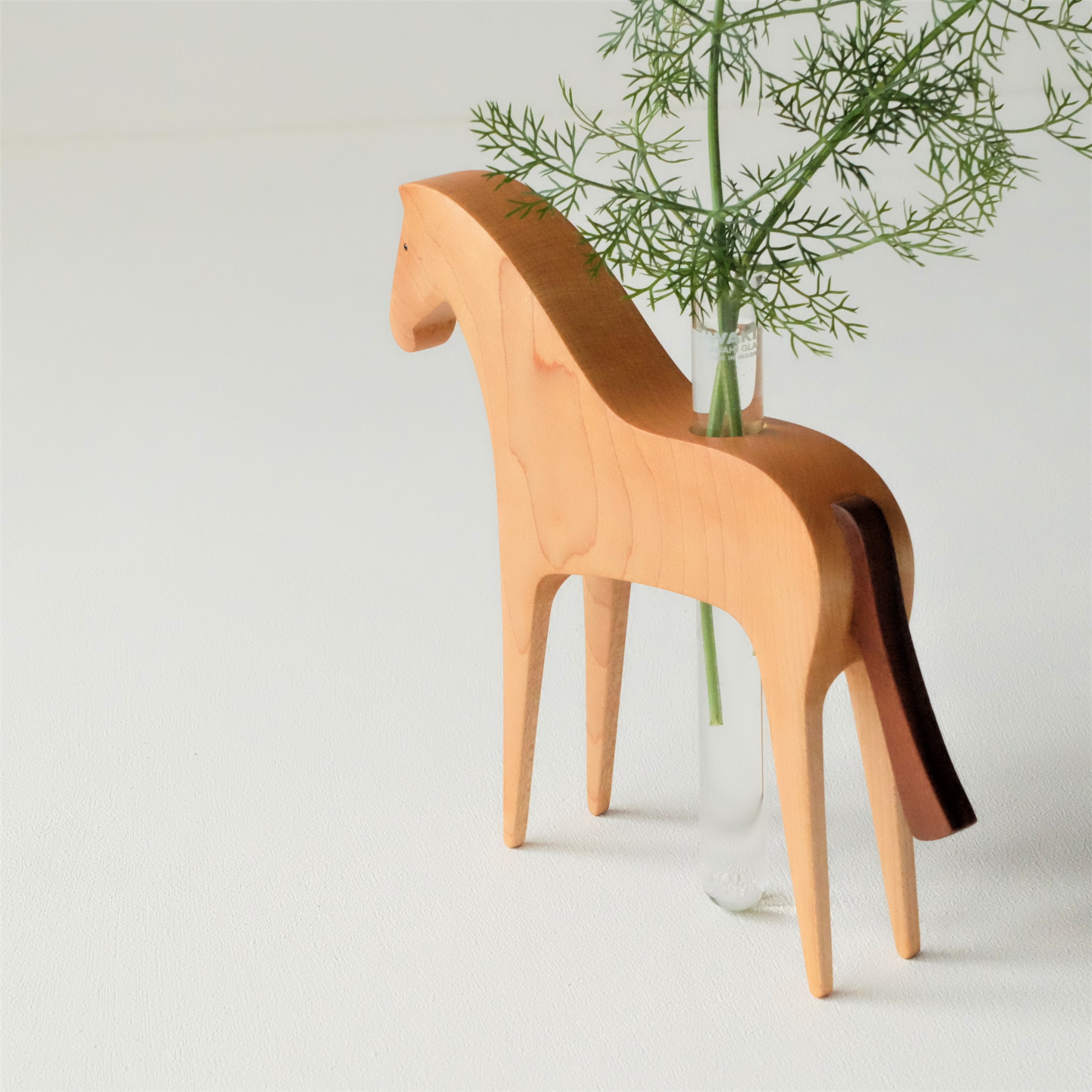 馬の一輪挿し メープル材 フラワーベースm 0517 Iichi ハンドメイド クラフト作品 手仕事品の通販