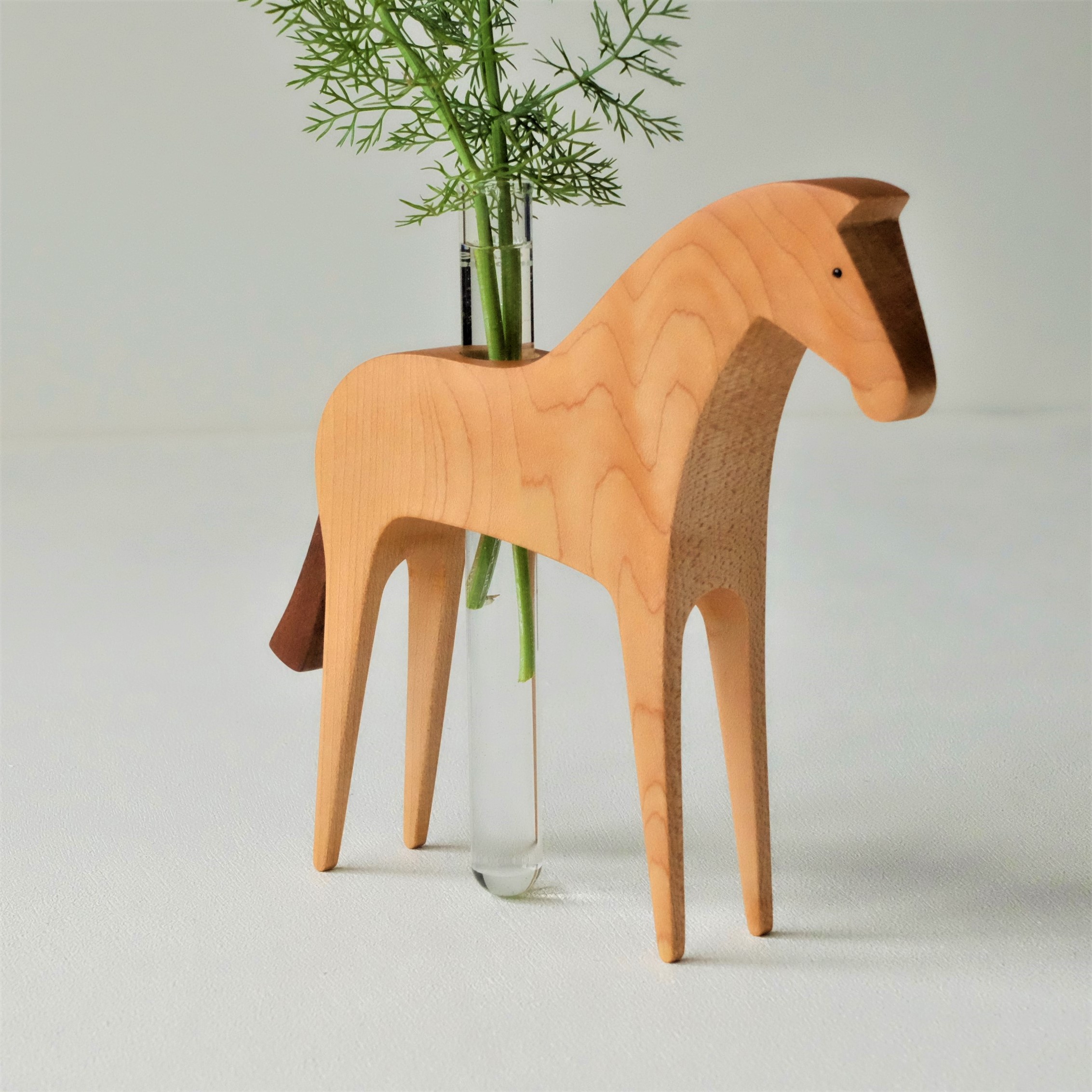 馬の一輪挿し メープル材 フラワーベースm 0517 Iichi ハンドメイド クラフト作品 手仕事品の通販