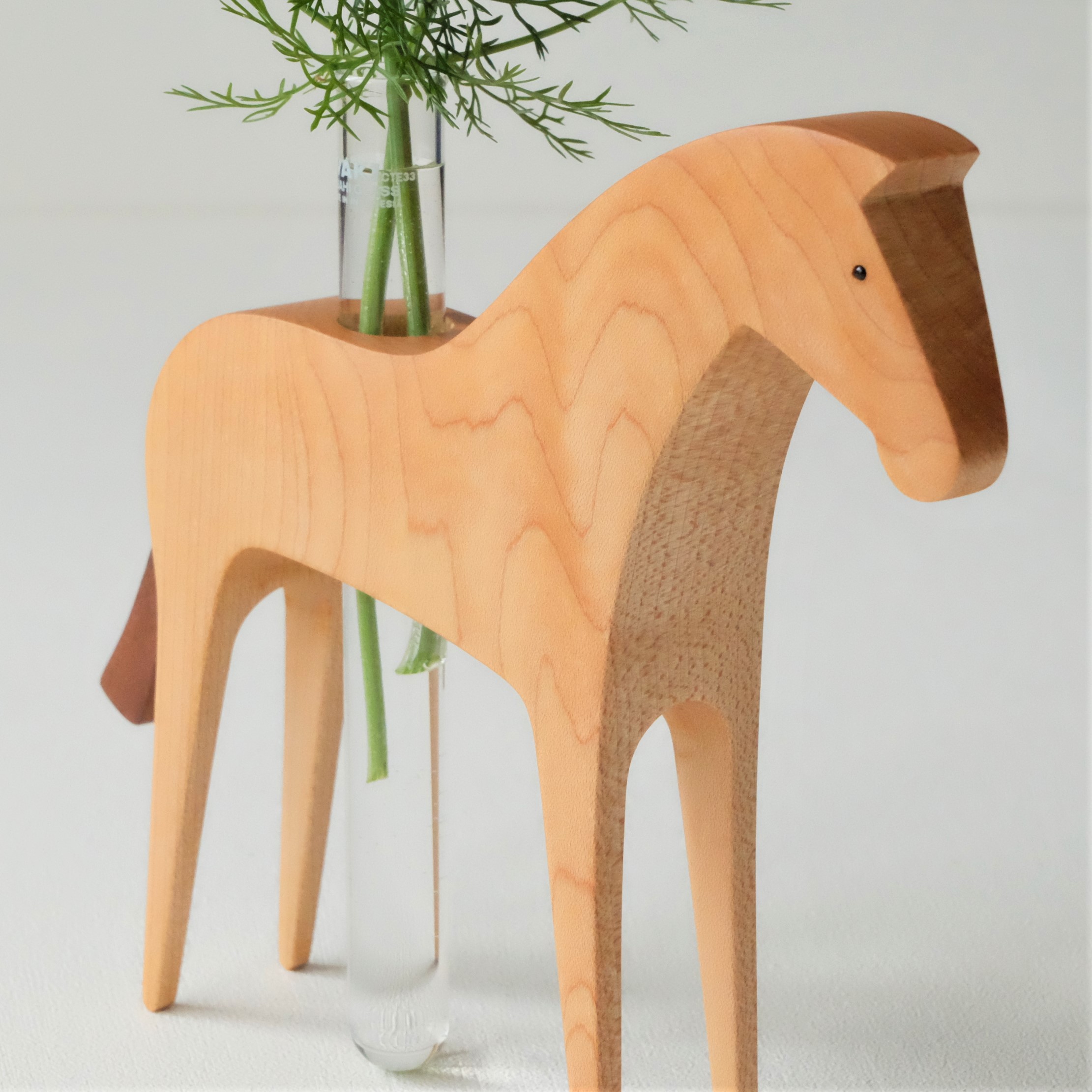 馬の一輪挿し メープル材 フラワーベースm 0517 Iichi ハンドメイド クラフト作品 手仕事品の通販