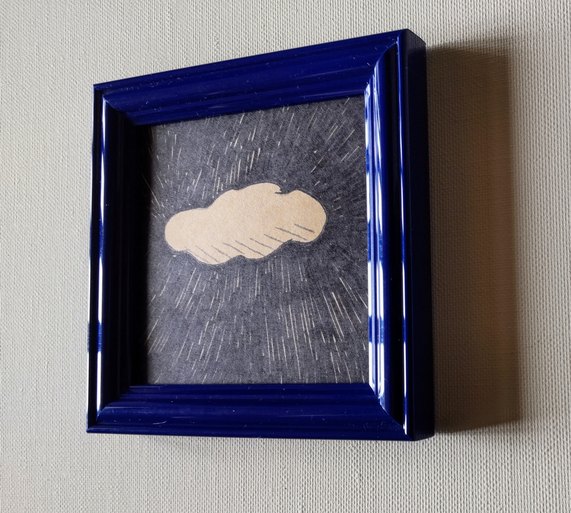 原画イラスト 額装 空 壁掛け 写真立て 正四角形 Iichi ハンドメイド クラフト作品 手仕事品の通販