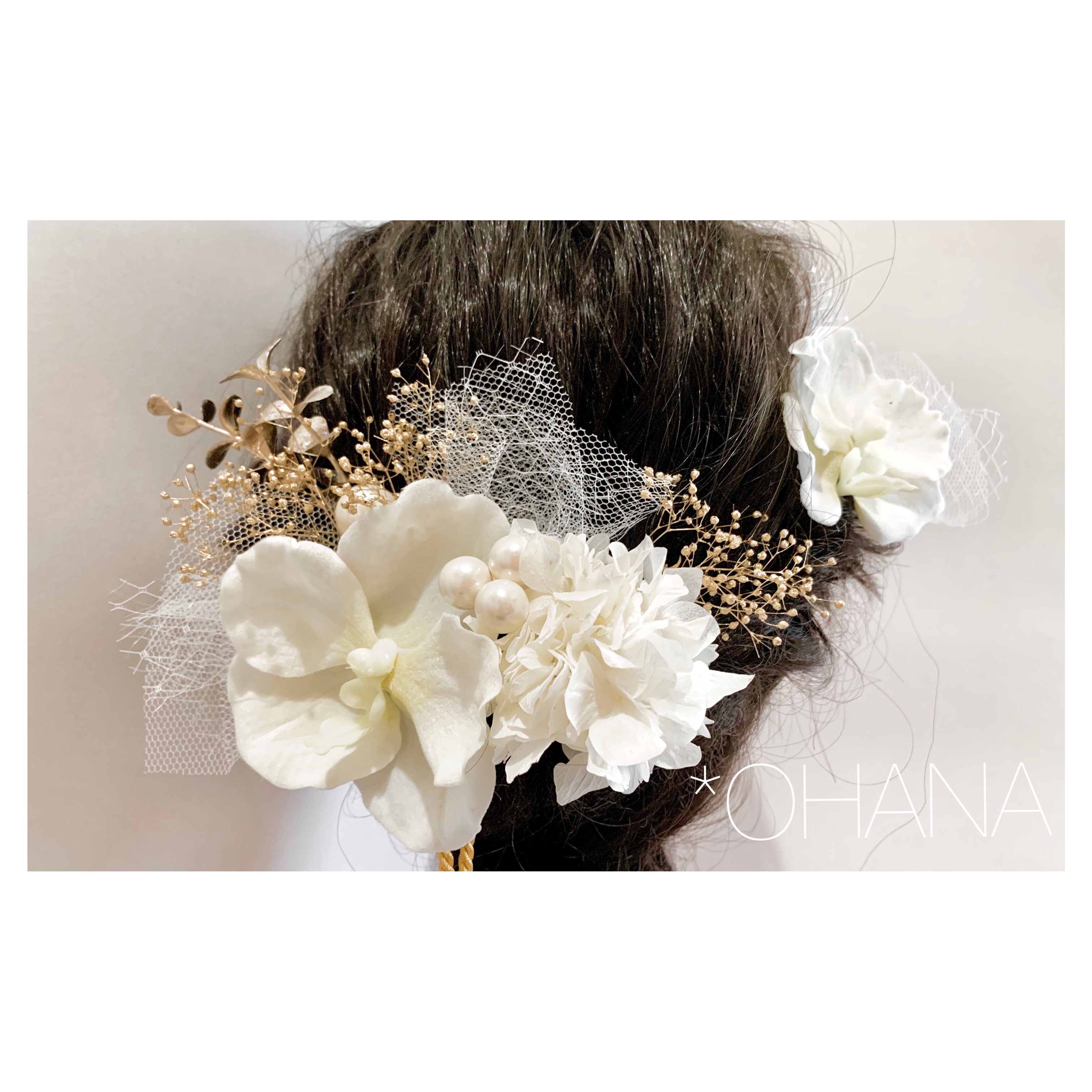 胡蝶蘭の髪飾り ウェディング ヘッドドレス 卒業式 成人式 髪飾り 前撮り 色直し 和装 和婚 振袖 袴 白無垢 Iichi ハンドメイド クラフト作品 手仕事品の通販