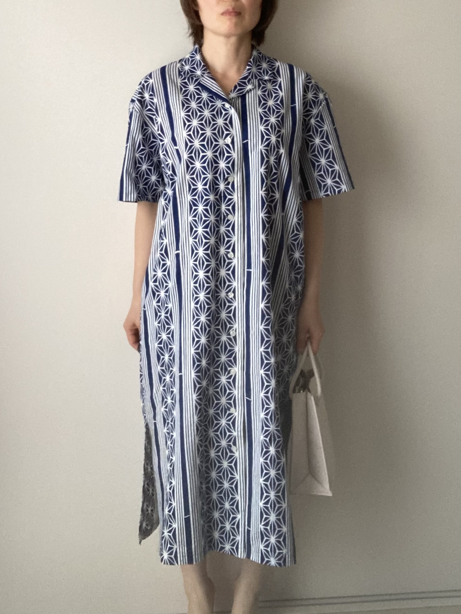 浴衣シャツワンピース 麻の葉 Iichi ハンドメイド クラフト作品 手仕事品の通販