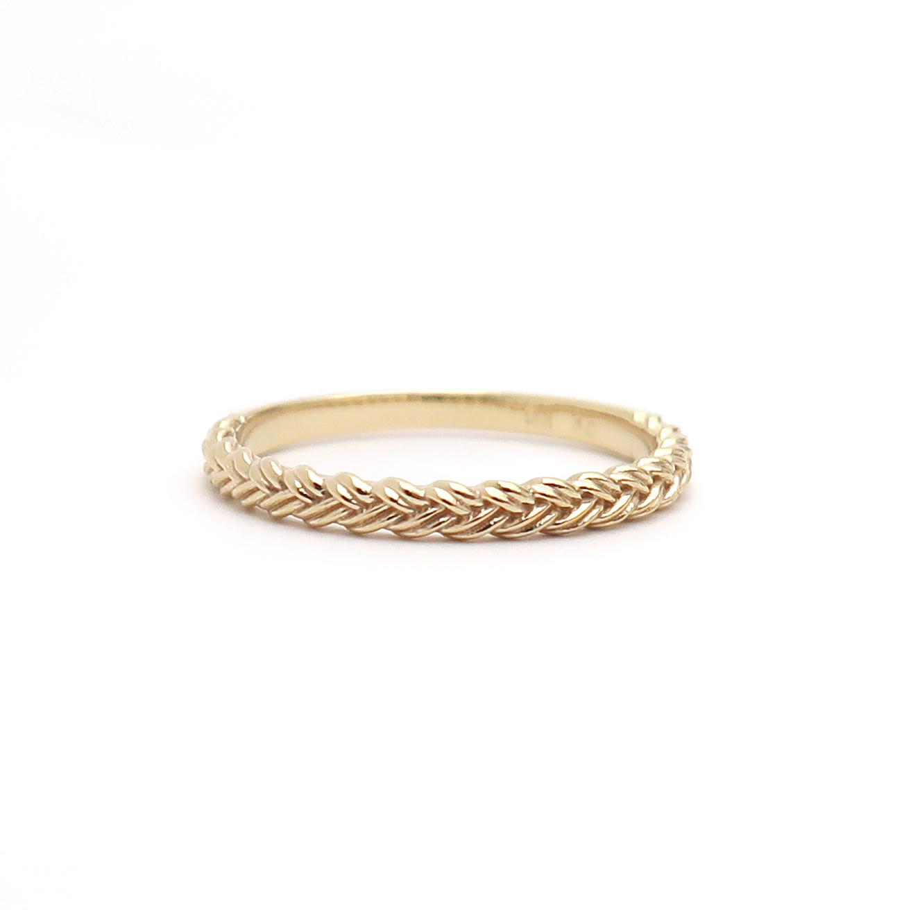 K10yg 三つ編みリング Iichi ハンドメイド クラフト作品 手仕事品の通販