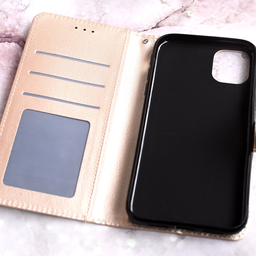 シンプル上品 手帳型 Iphoneケース 押し花 ドライフラワー ピンク ゴールド スマホケース スマートフォン Iichi ハンドメイド クラフト作品 手仕事品の通販