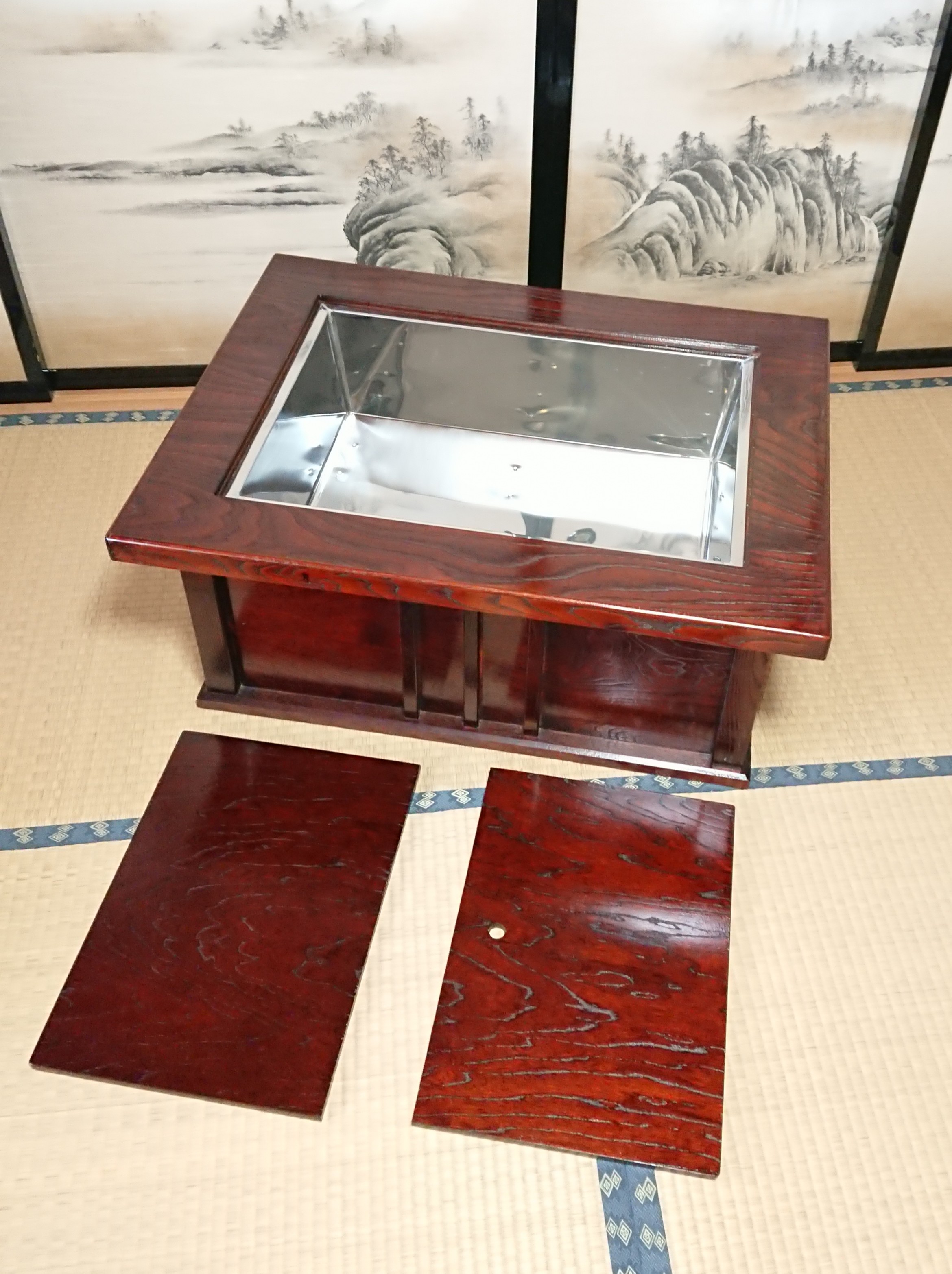 送料無料】ケヤキ火鉢テーブル 摺り漆仕上げ | iichi ハンドメイド 