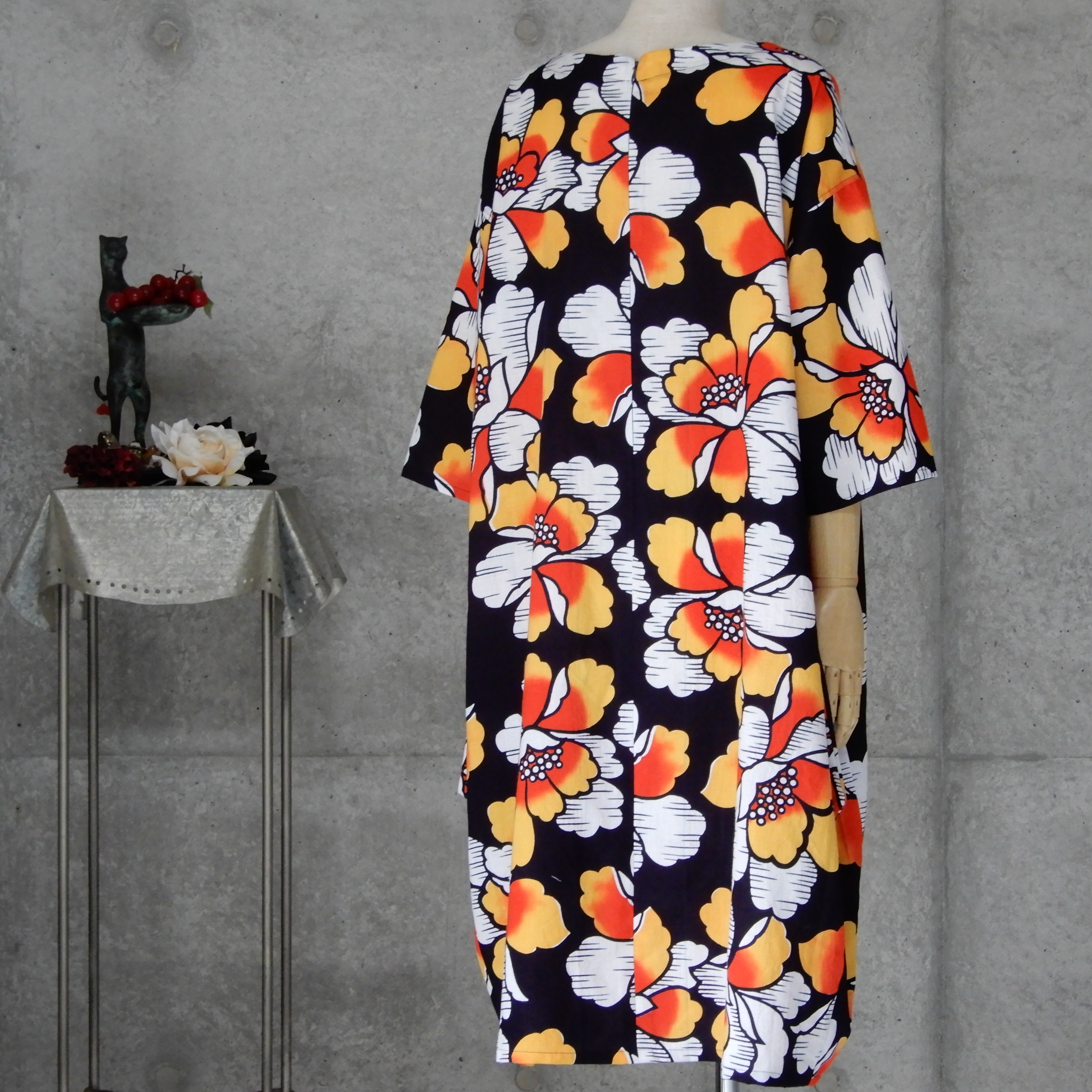 着物リメイク 浴衣のコクーンチュニックワンピ フリーサイズ Iichi ハンドメイド クラフト作品 手仕事品の通販