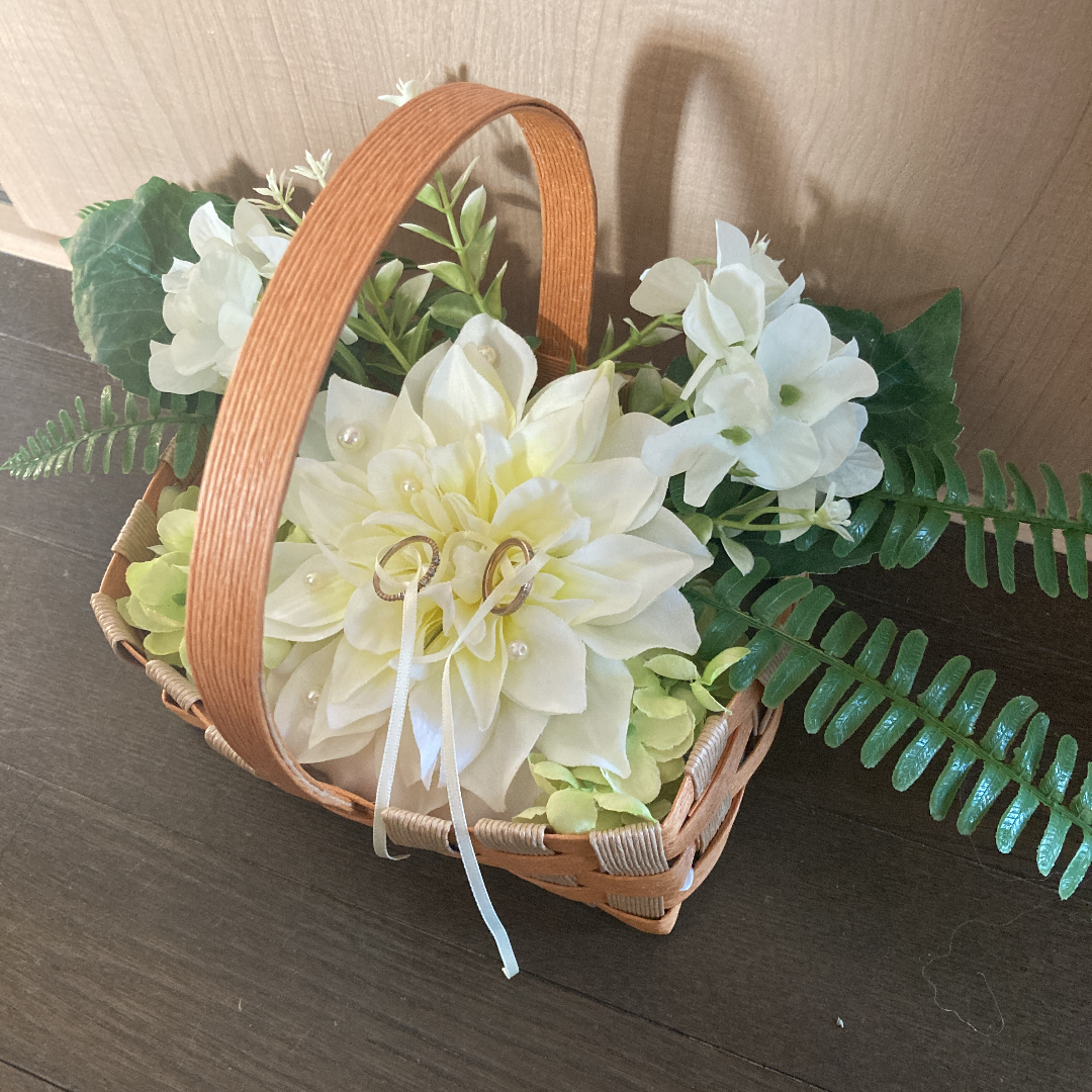かご付きリングピロー Iichi ハンドメイド クラフト作品 手仕事品の通販
