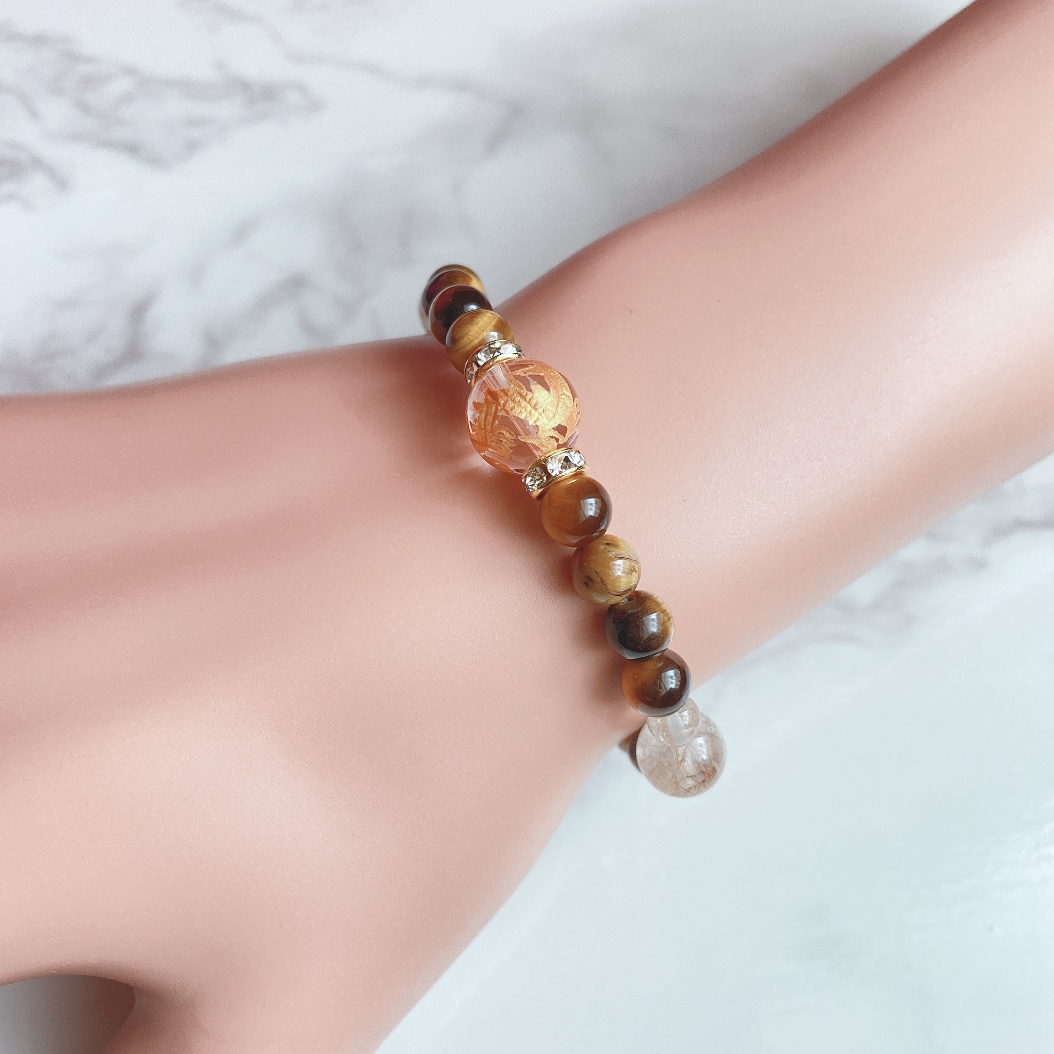 天へと繋ぐ金の線で成功を勝ち取る/ルチルクォーツ・アメジスト  