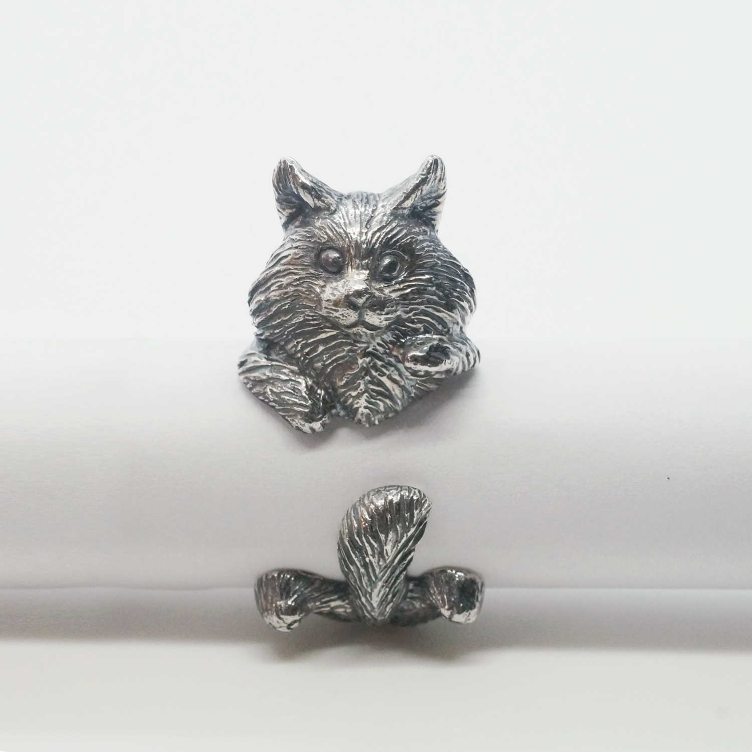 巻きつきメインクーン猫リング Iichi ハンドメイド クラフト作品 手仕事品の通販