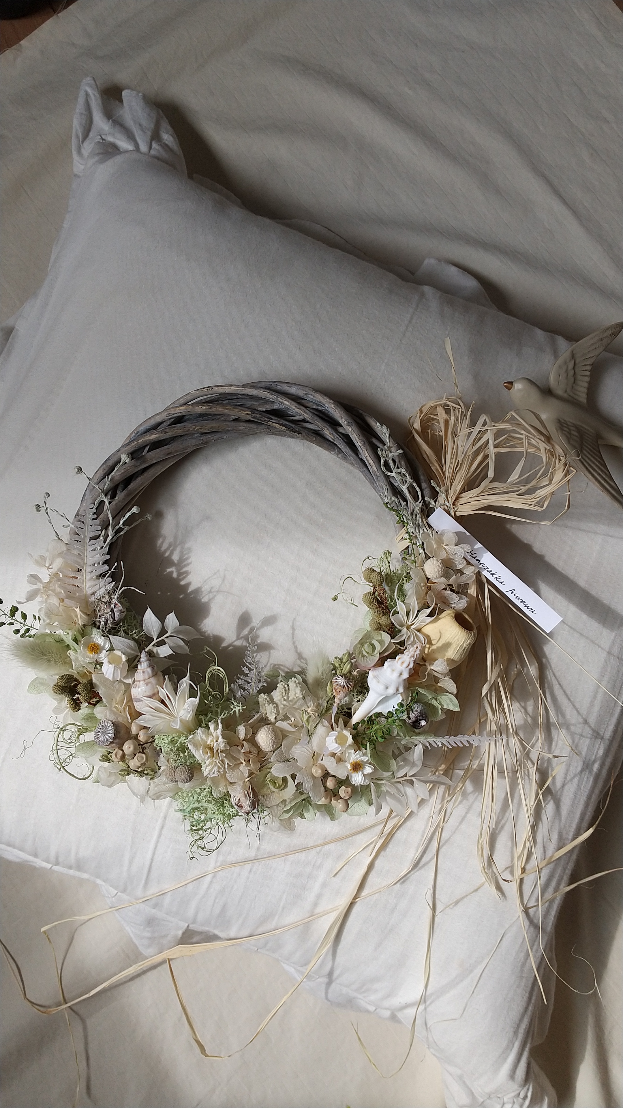 浜辺のgreen wreath(リース プリザーブドフラワードライフラワー 