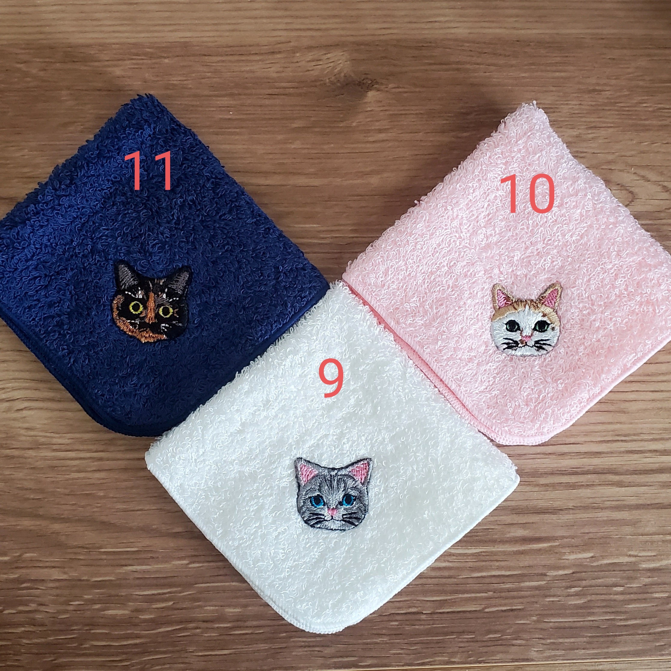 父の日セット 猫さん刺繍のタオルハンカチ2枚組 Iichi ハンドメイド クラフト作品 手仕事品の通販