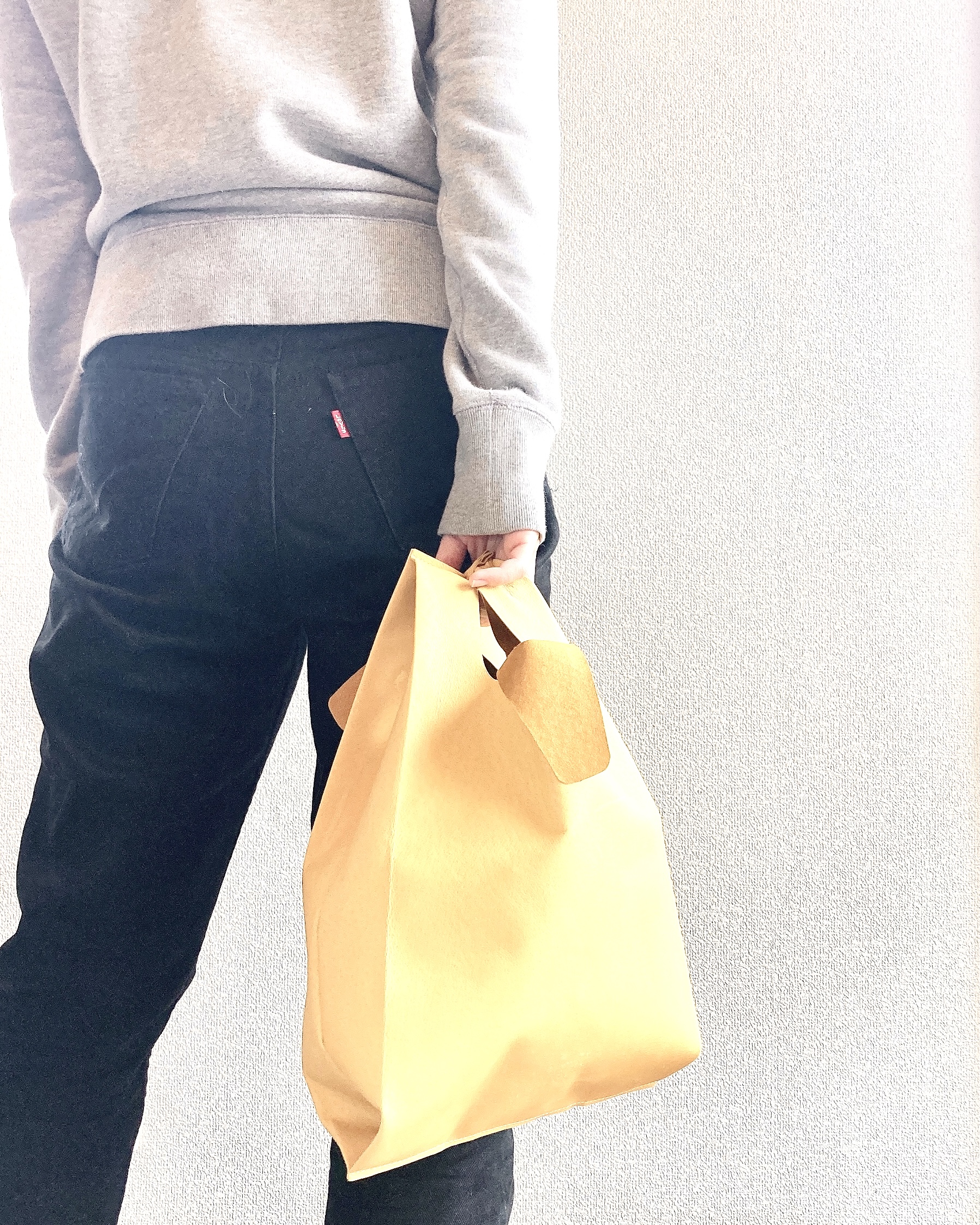 豚革 イエロー コンビニエンスバッグ Sサイズ トートバッグ Iichi ハンドメイド クラフト作品 手仕事品の通販