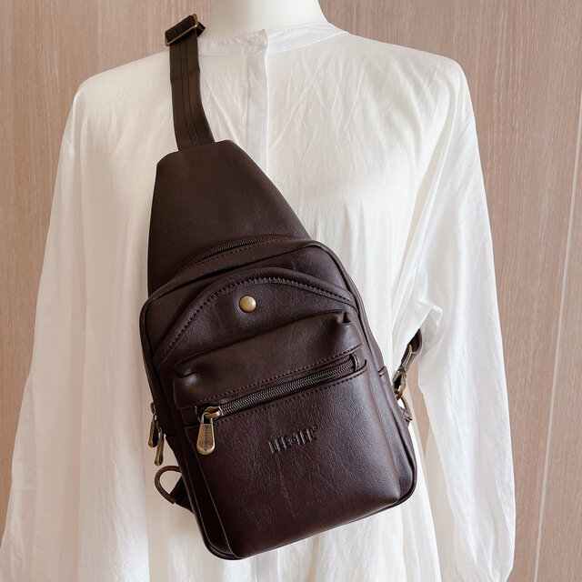 ボディバッグ バッグ レディース メンズ レザーバッグ 防水 彼氏 プレゼント Iichi ハンドメイド クラフト作品 手仕事品の通販