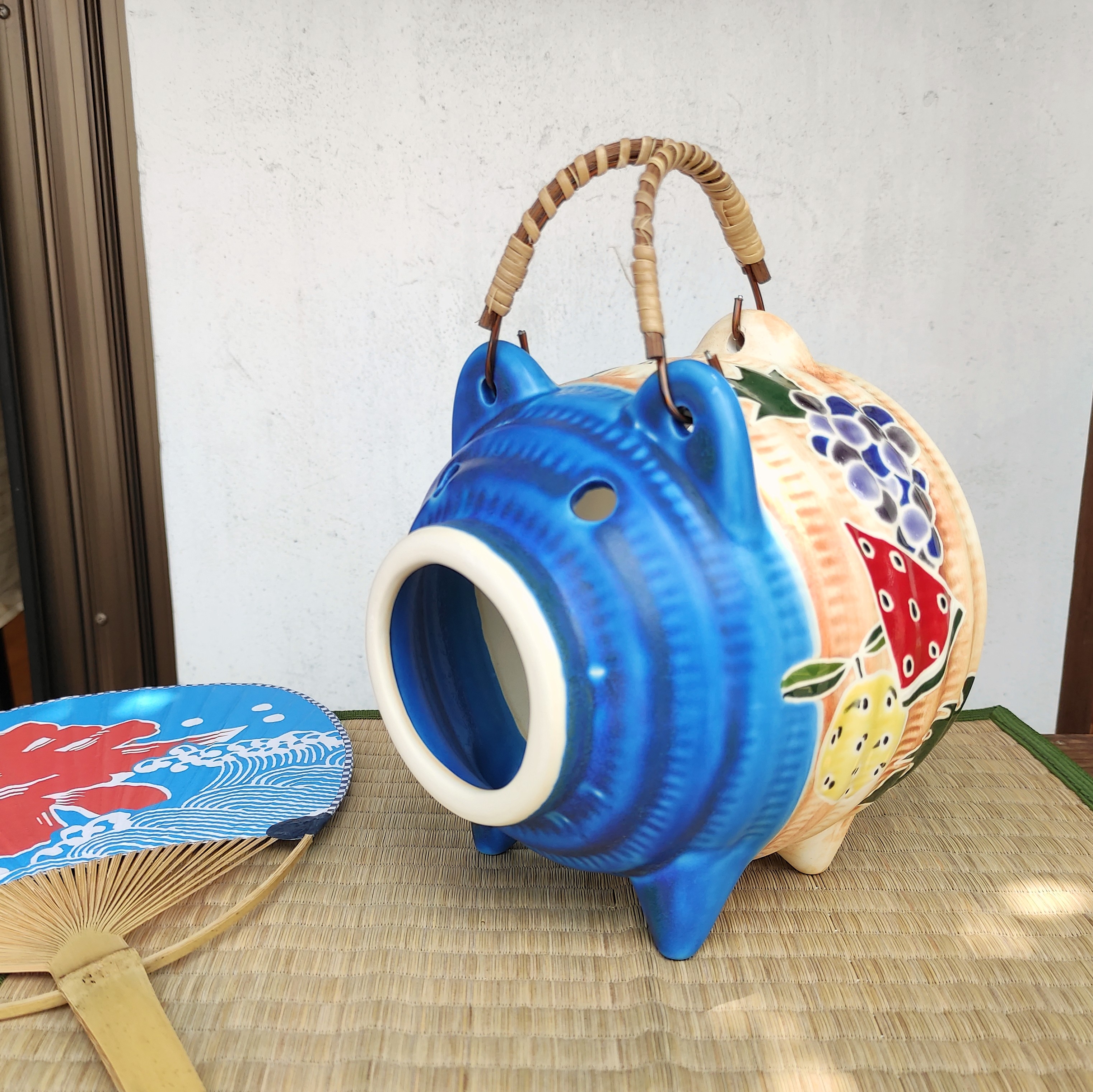 フルーツ柄 蚊取り豚 ディープブルー Iichi ハンドメイド クラフト作品 手仕事品の通販
