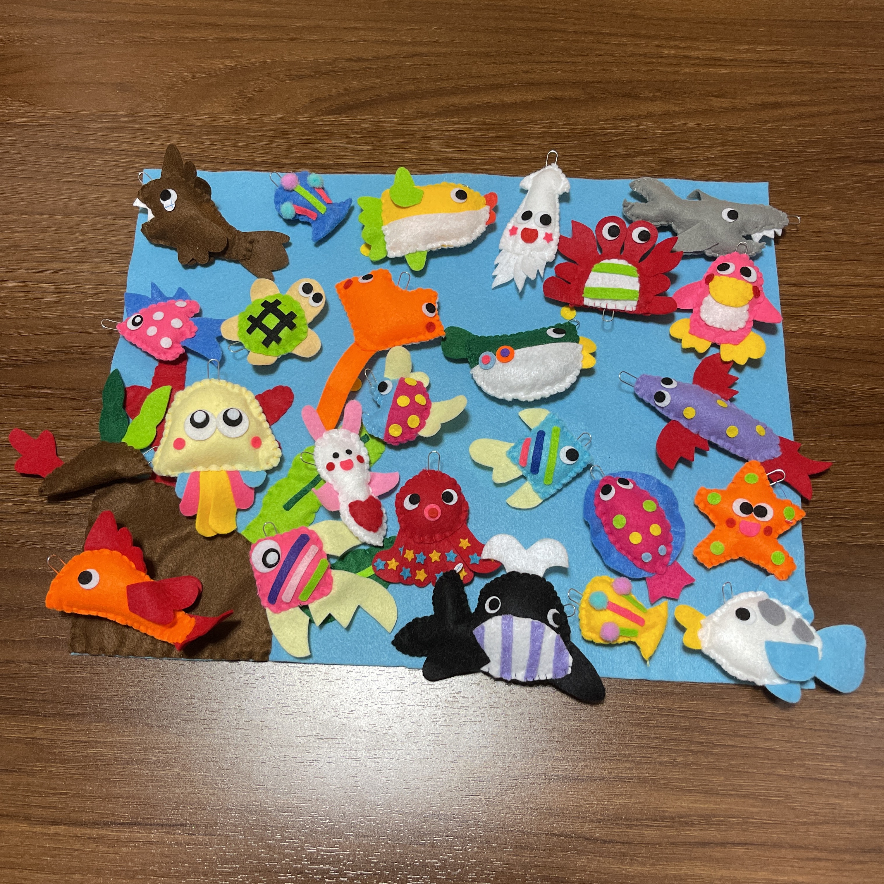 フェルトのお魚つりセット 25匹 Iichi ハンドメイド クラフト作品 手仕事品の通販