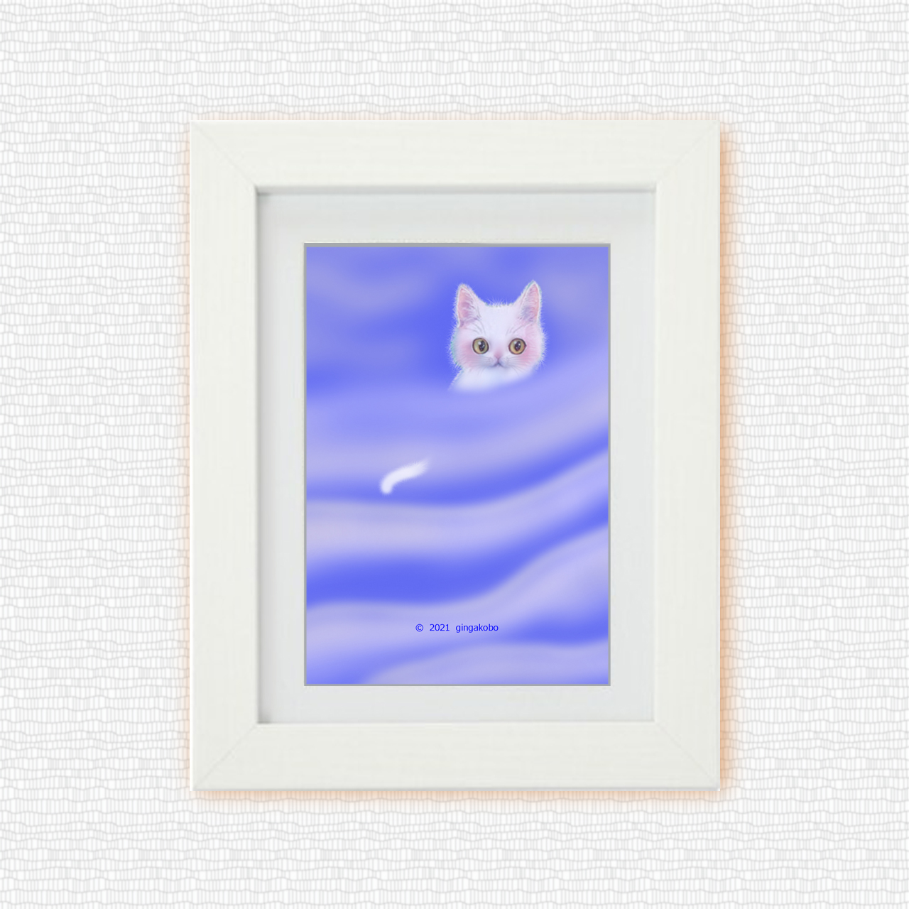 詩 うた いという名の猫 猫 白猫 ほっこり癒しのイラストポストカード2枚組no 13 Iichi ハンドメイド クラフト作品 手仕事品の通販