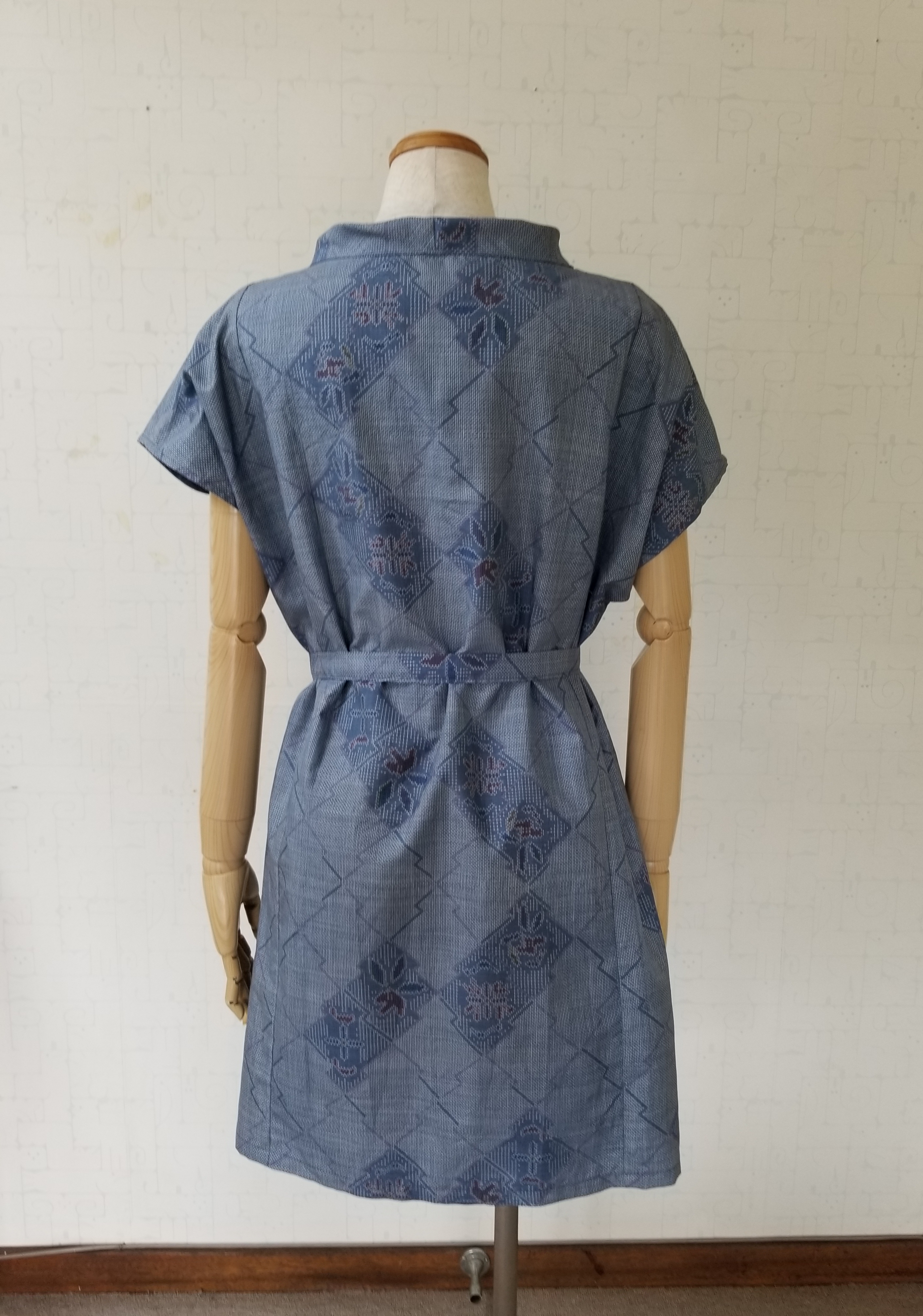 大島紬リメイク スタンドカラーチュニック Iichi ハンドメイド クラフト作品 手仕事品の通販