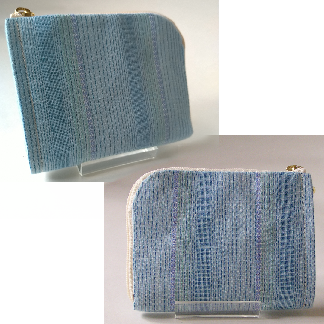 ｌ字ファスナー 半財布 しじら織り Iichi ハンドメイド クラフト作品 手仕事品の通販