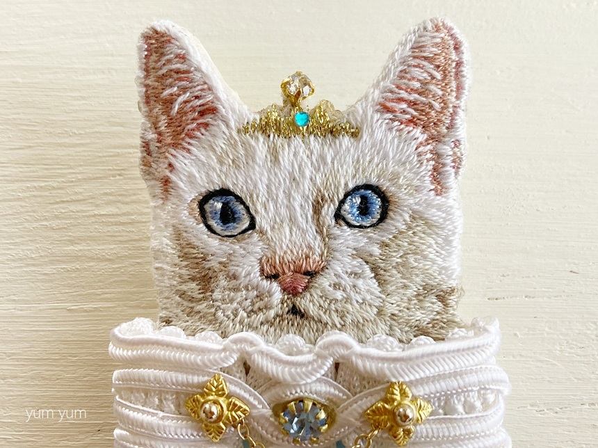 キーホルダー 猫 刺繍 ワッペン ネコ ネコ柄 アニマル チャーム