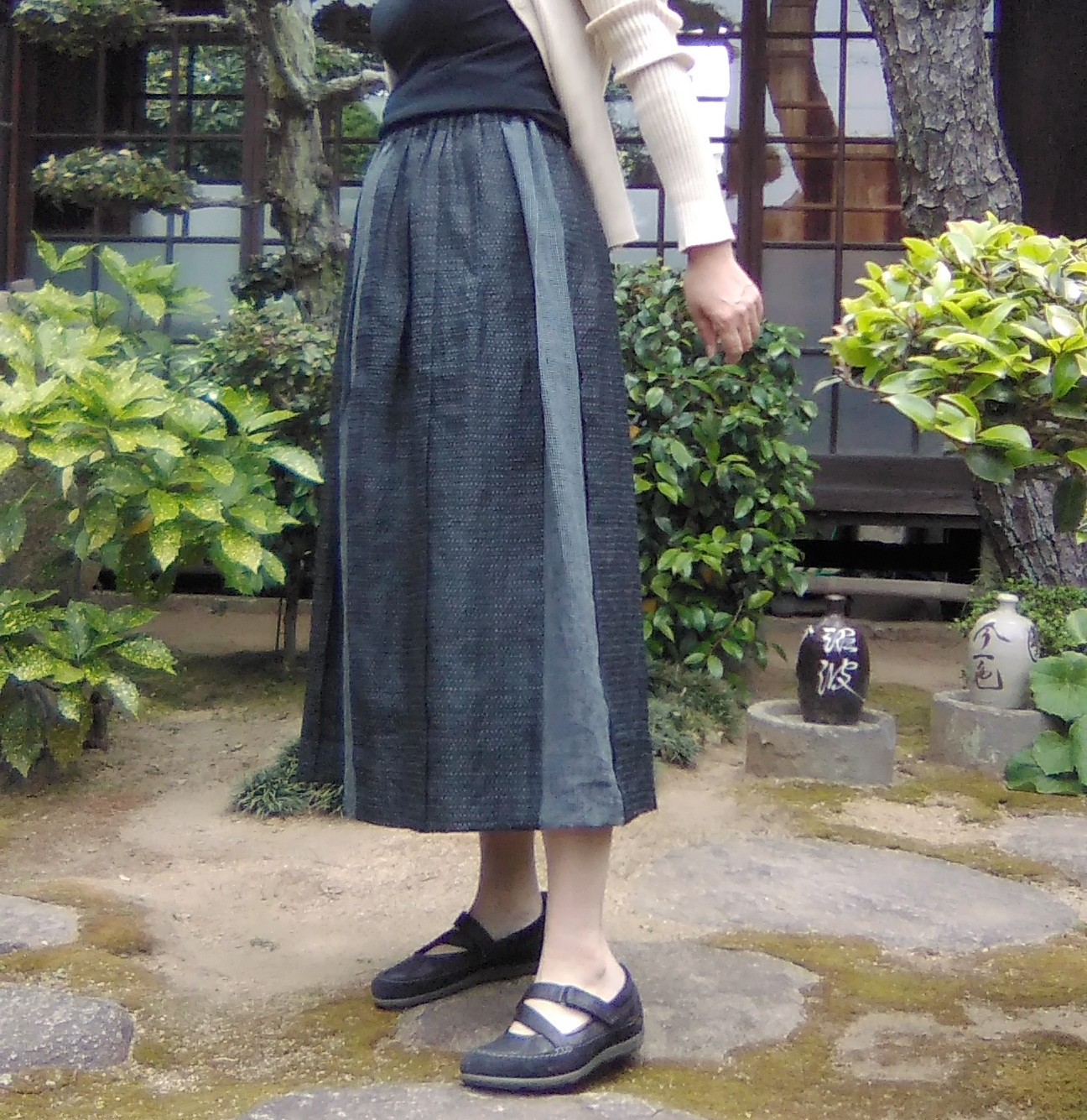 着物リメイク 麻上布のフレアースカート | iichi ハンドメイド 