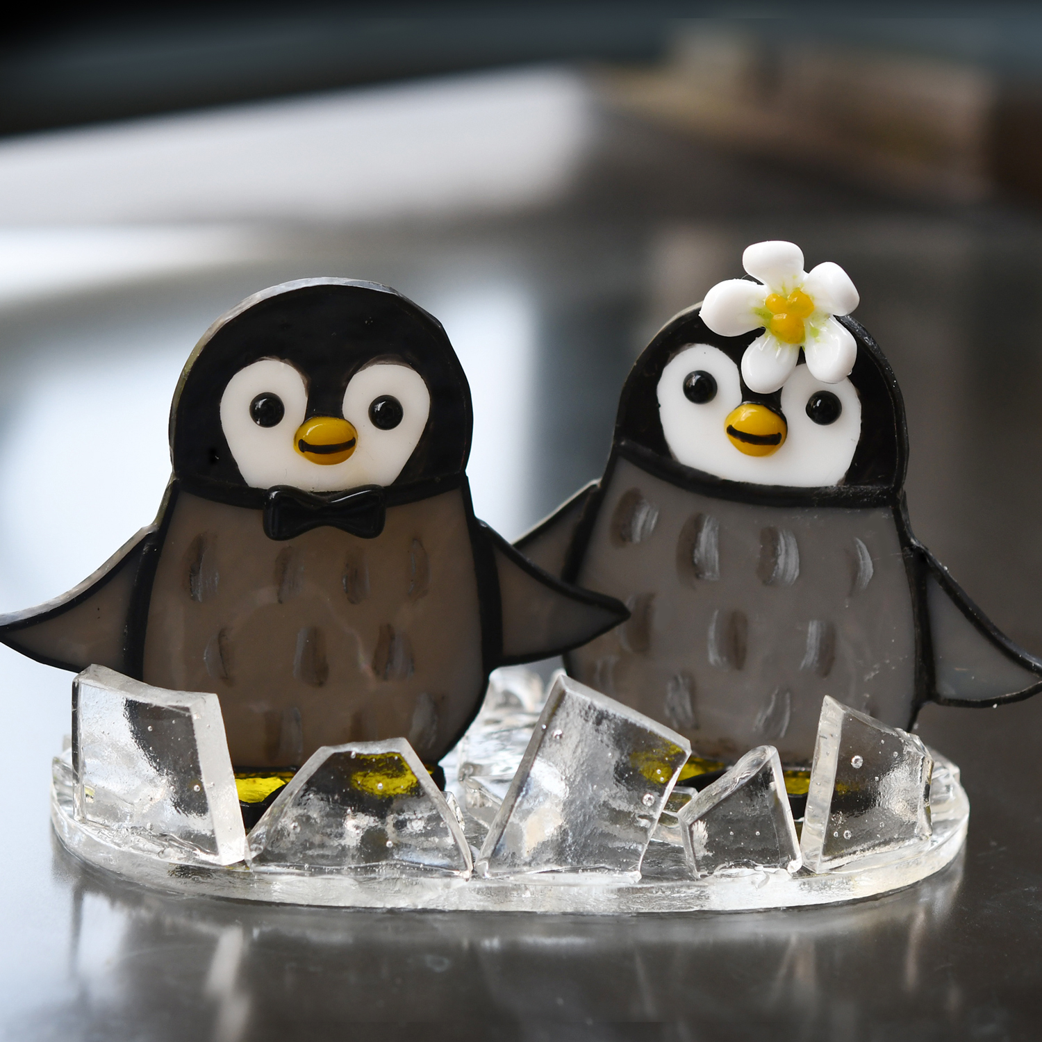 ステンドグラス 可愛いペンギンさん Iichi ハンドメイド クラフト作品 手仕事品の通販