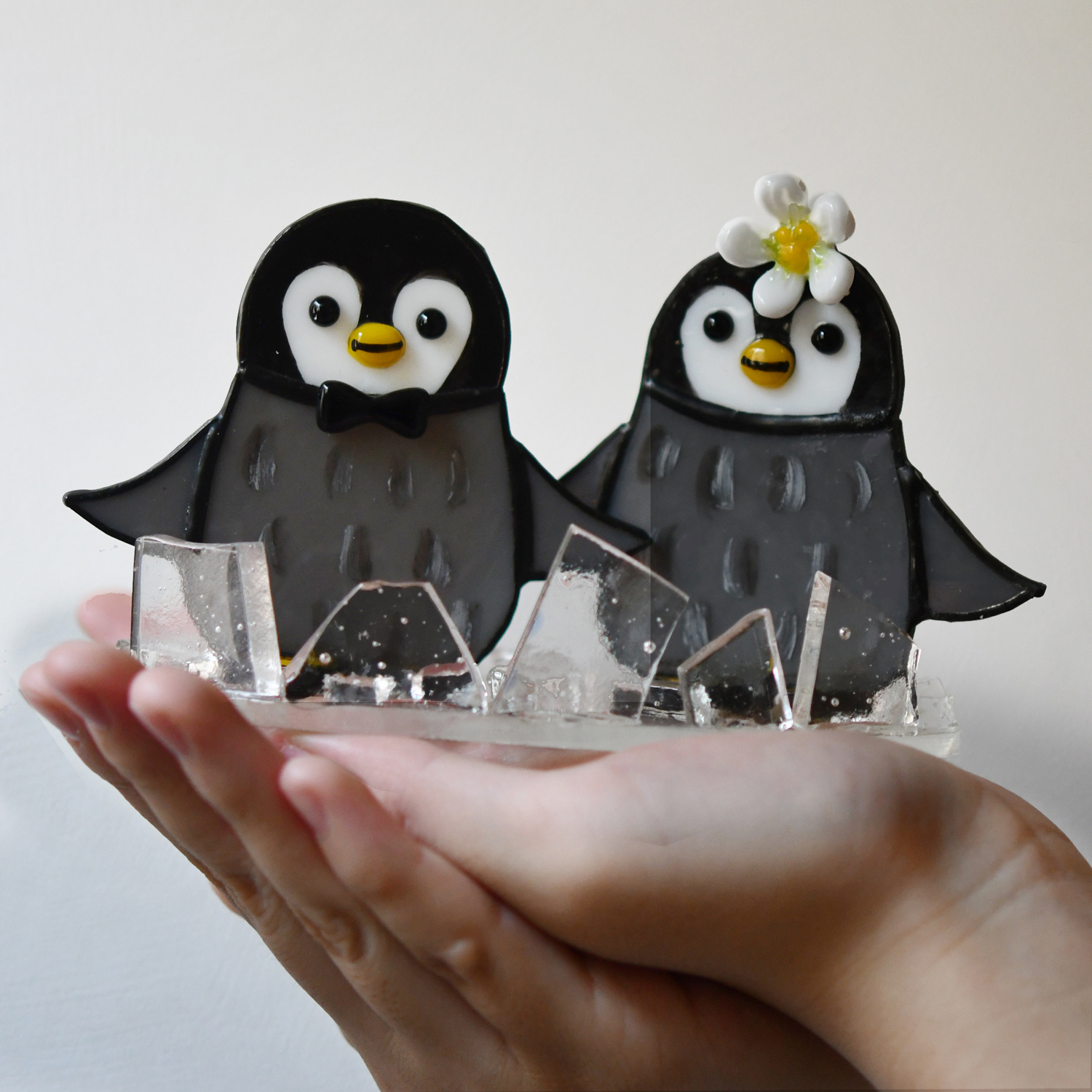 ステンドグラス 可愛いペンギンさん Iichi ハンドメイド クラフト作品 手仕事品の通販