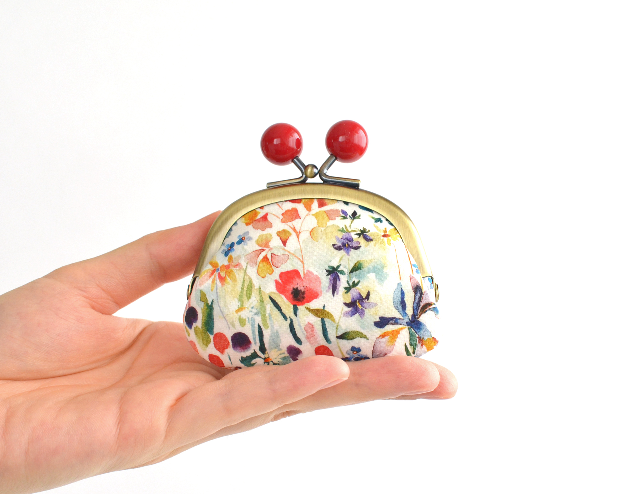 赤玉 リバティ花柄がまぐち S Liberty Felda 742 Iichi ハンドメイド クラフト作品 手仕事品の通販